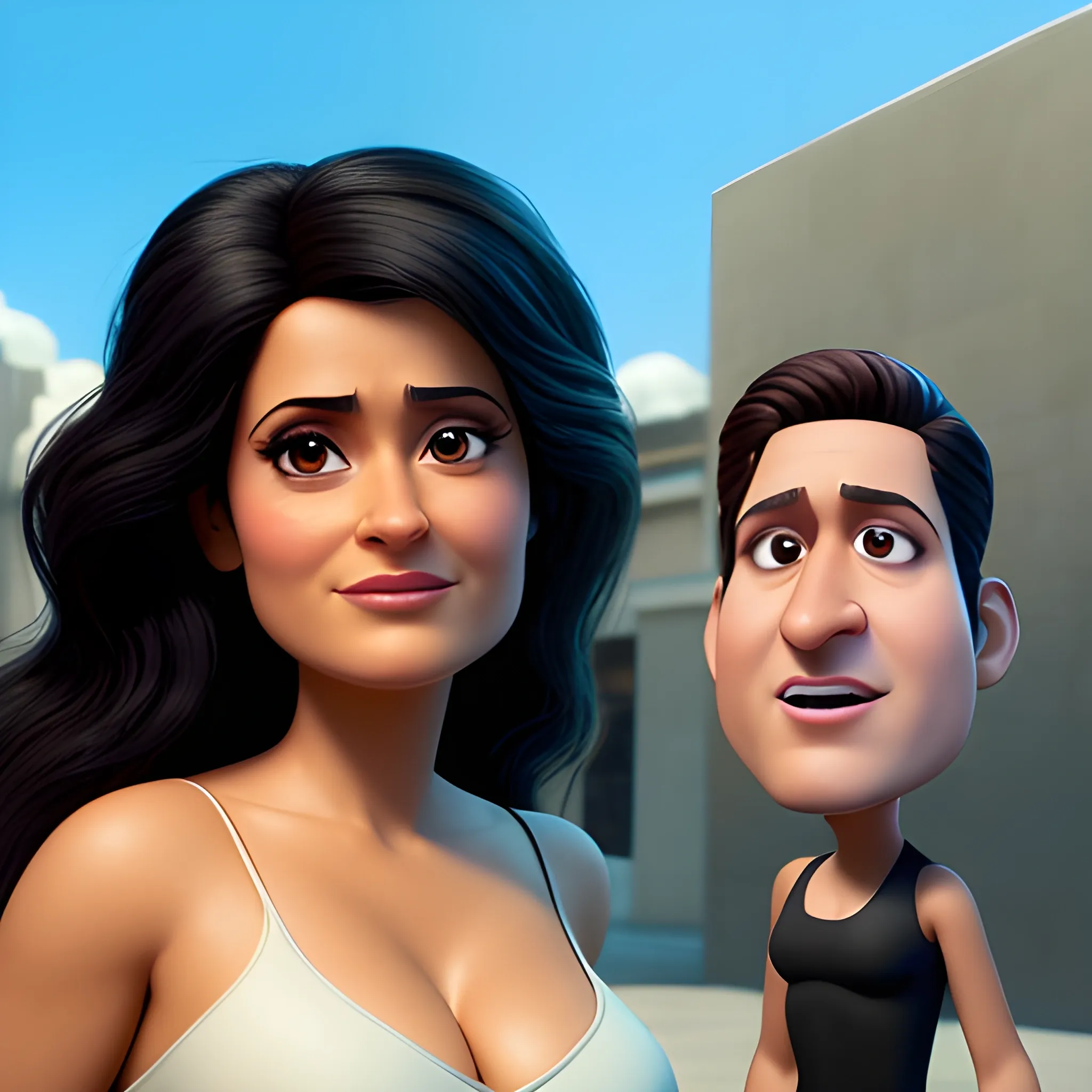 screenshot of salma hayek in a pixar movie. 3 d rendering. unreal engine. amazing likeness. very detailed. cartoon caricature