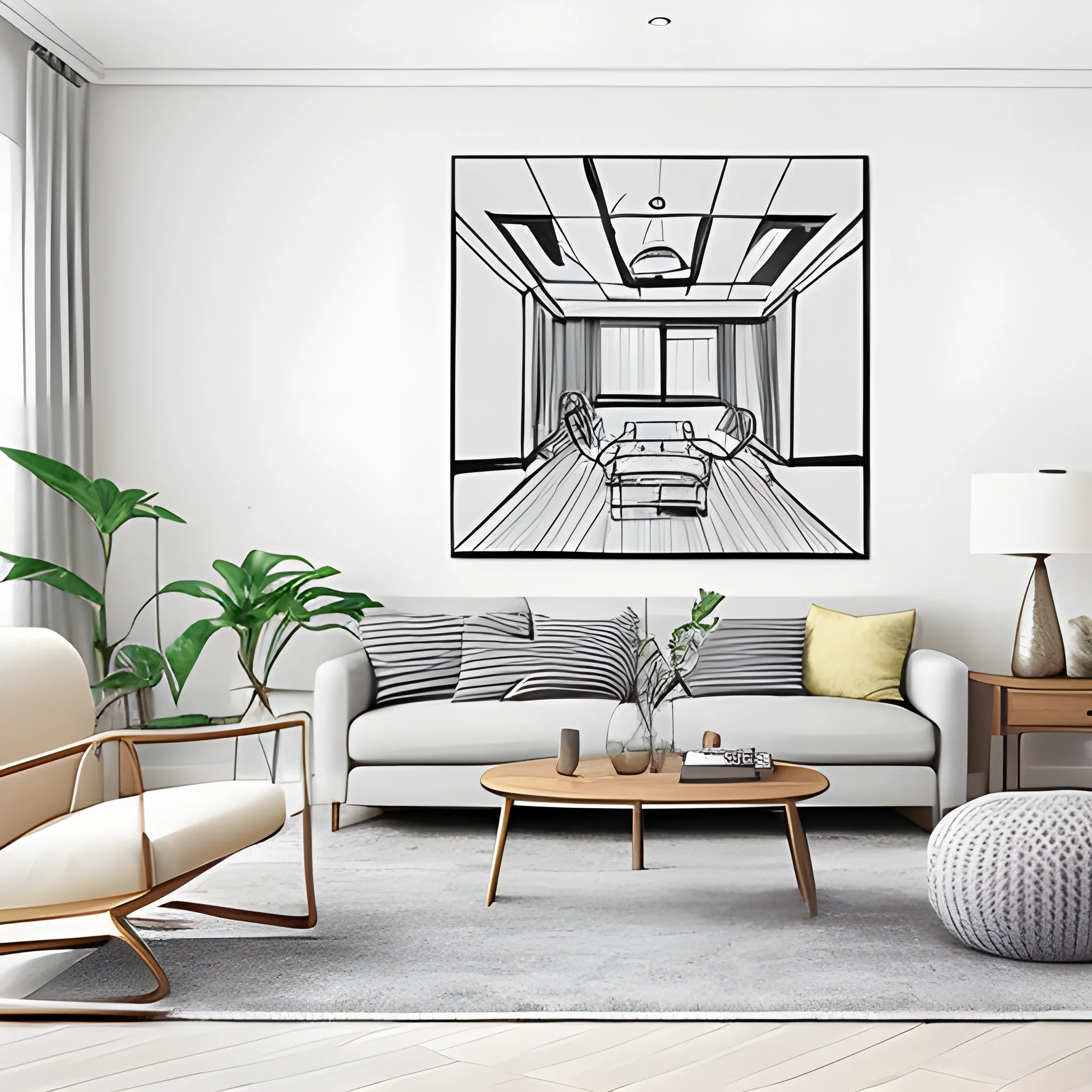 
Living room decoration drawing