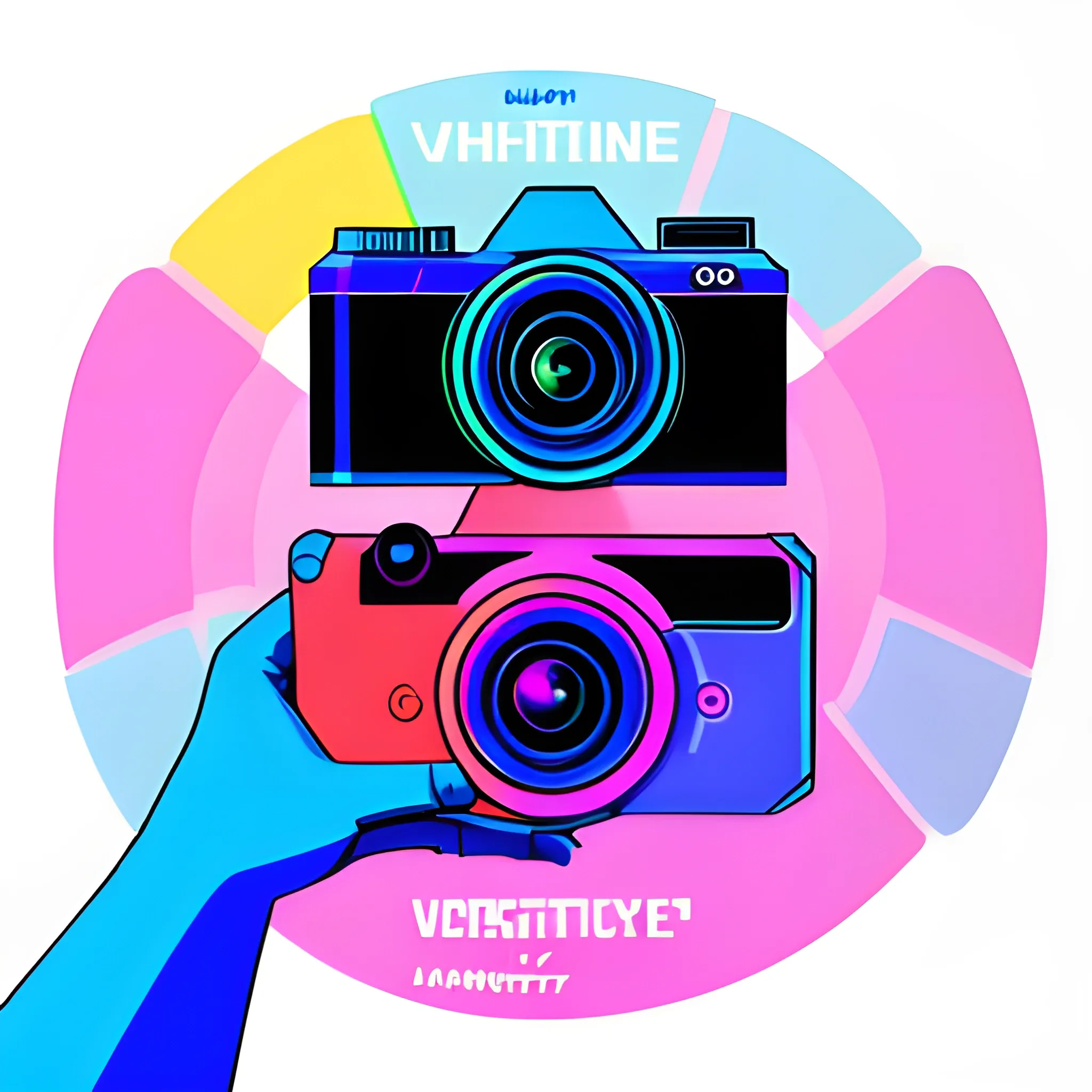 Generate a corporative, future, colorful, modern image, trippy, related to digital products, do not use machines or txt and use really environment, with this concept: “Vlogging". Don't add text.