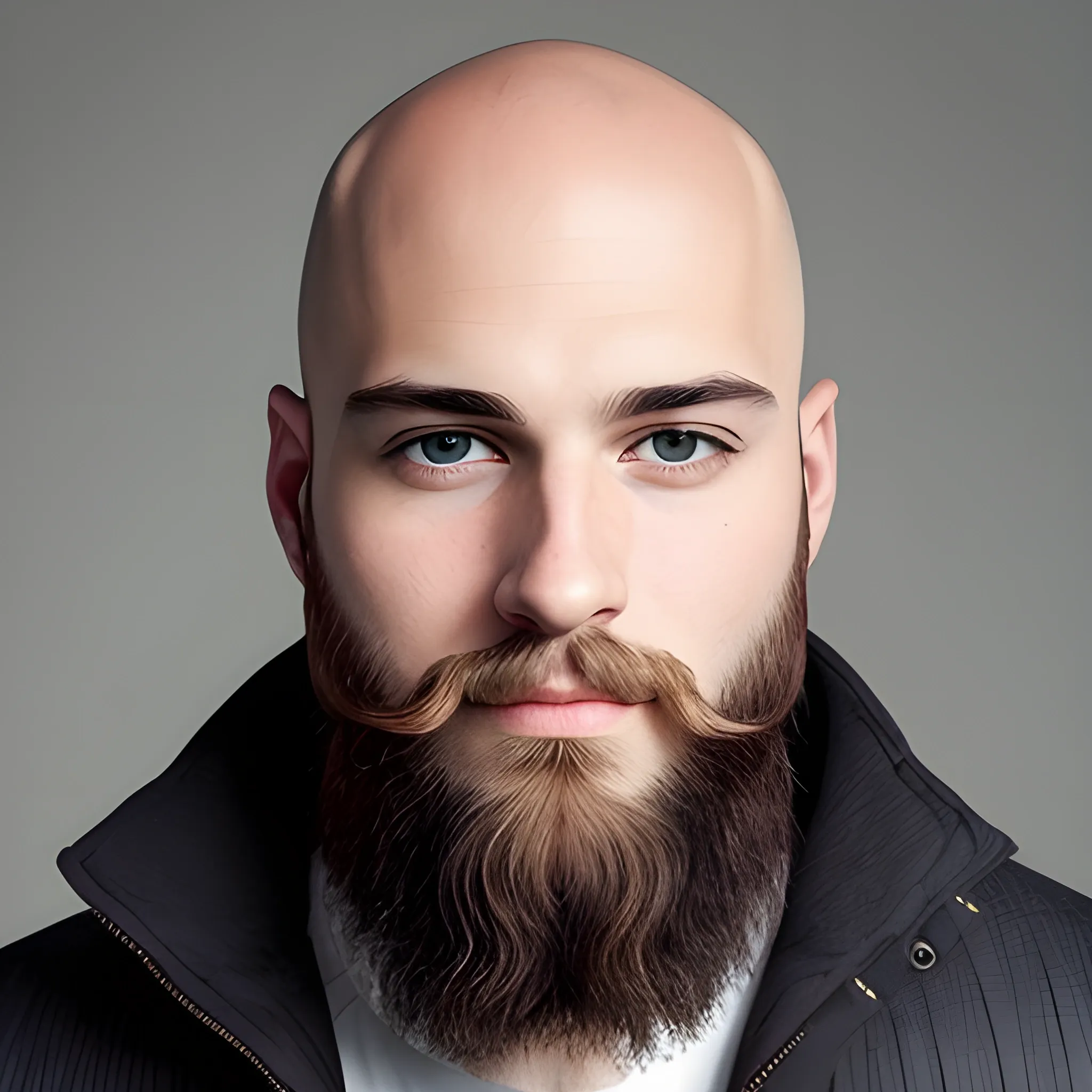 profile picture good looking bald guy with beard 