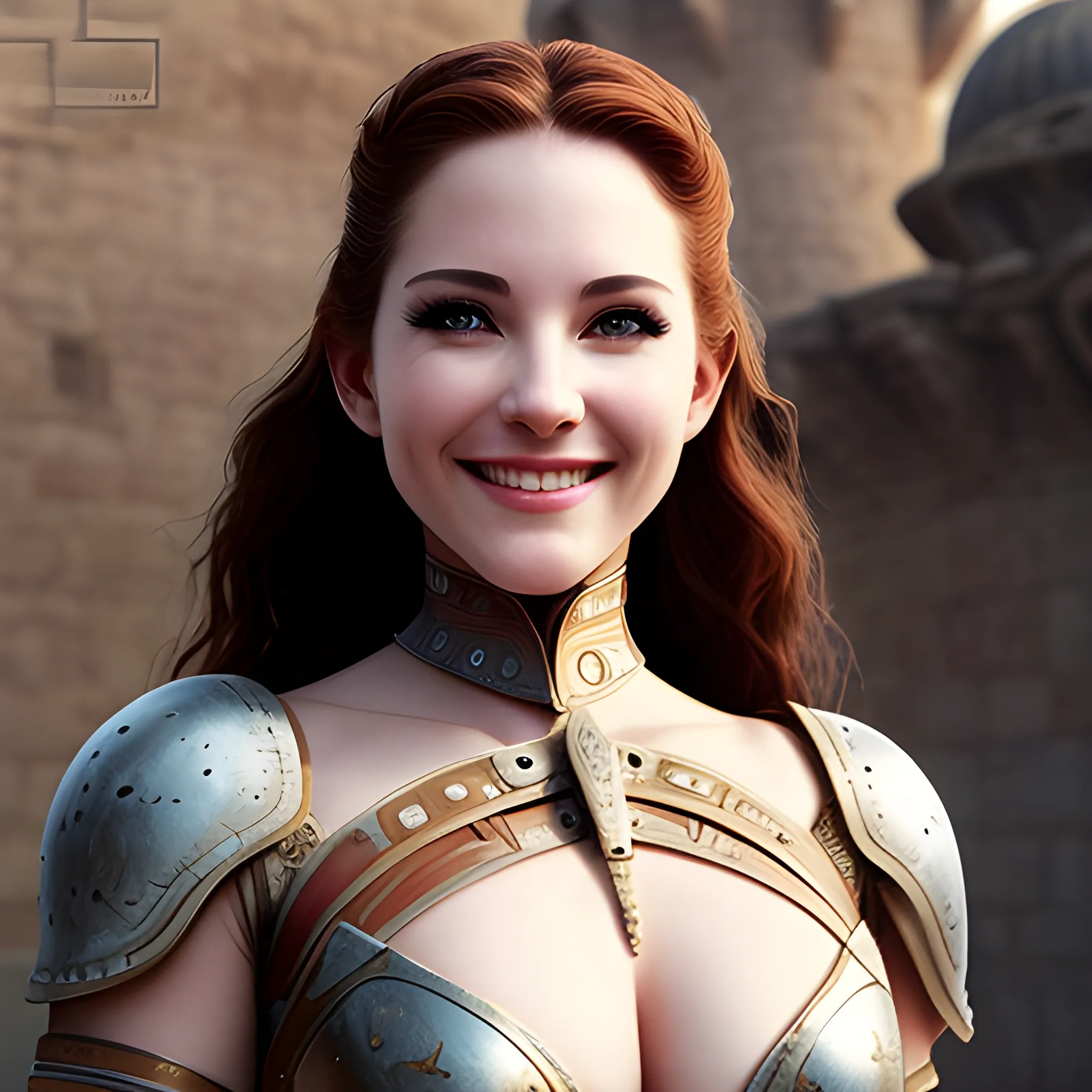 Beauty, Gladiator, Castle, Science Fiction, Classical, Beautiful Nose, breast, whip，body，facing me， kind smile