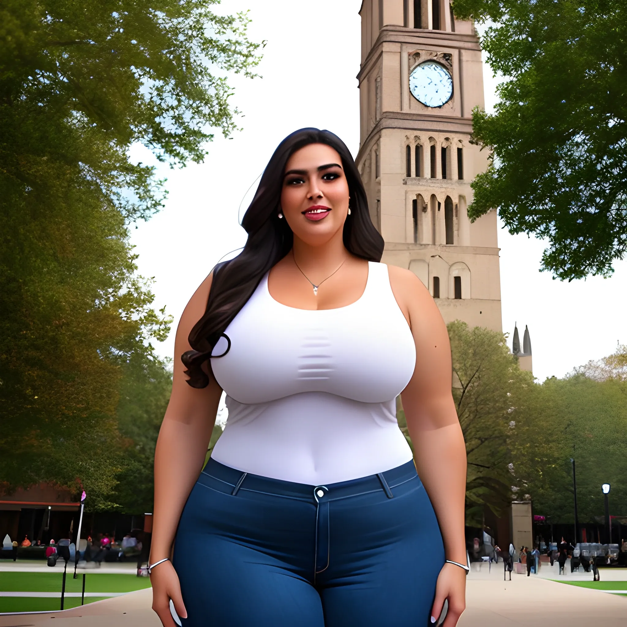 huge and very tall friendly latina plus size girl with small hea