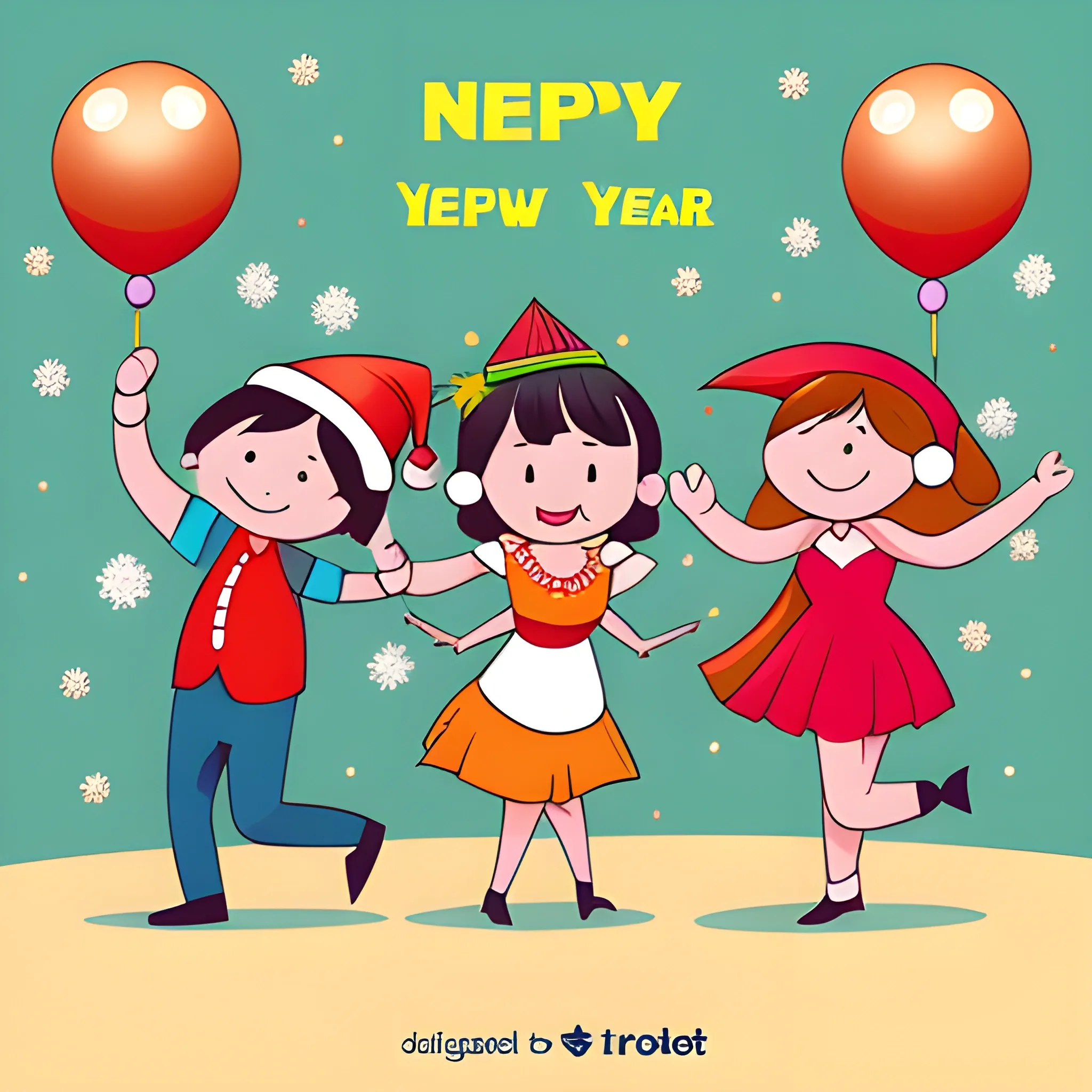 New Year Festivity, Cartoon