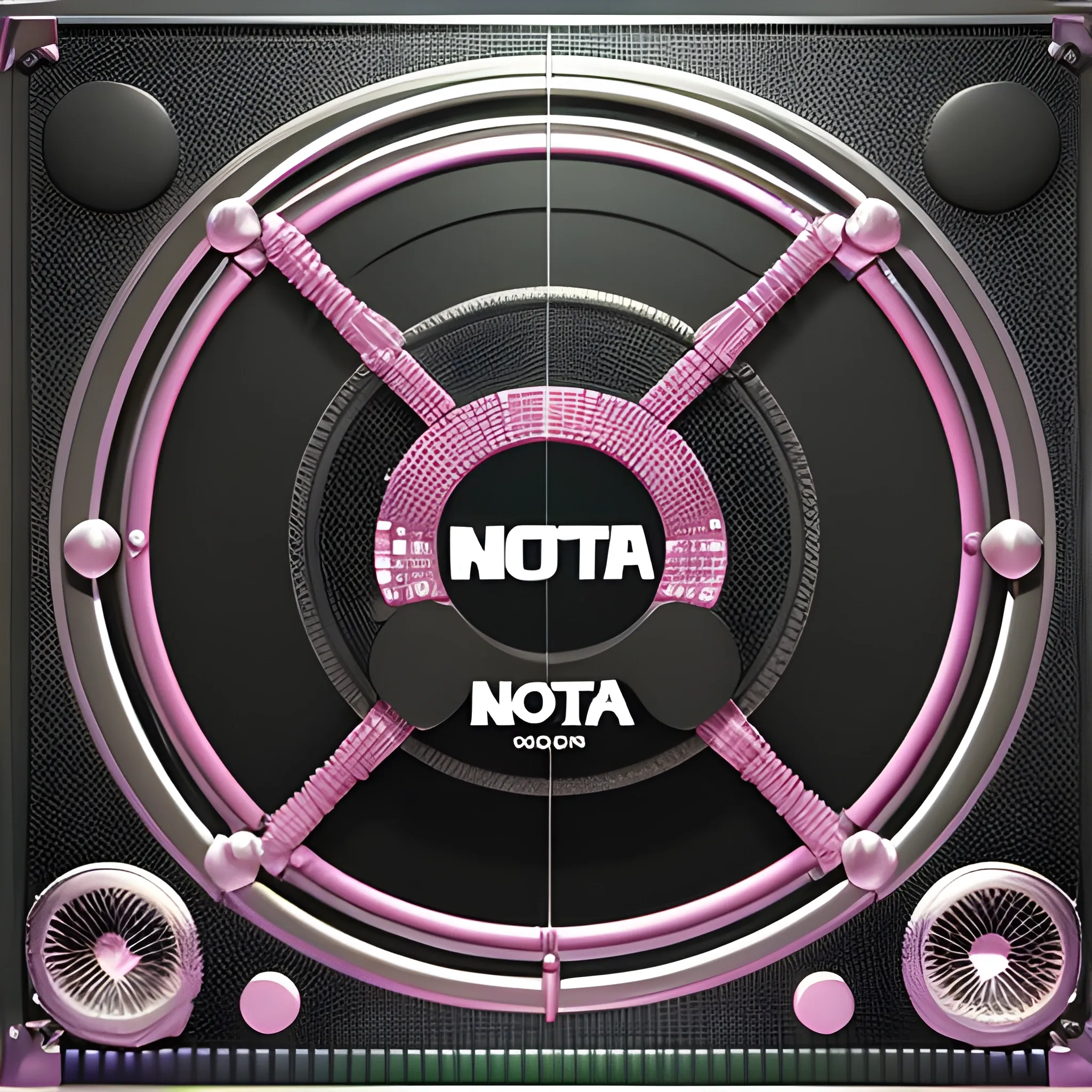 Nota musical plateada,, 3D