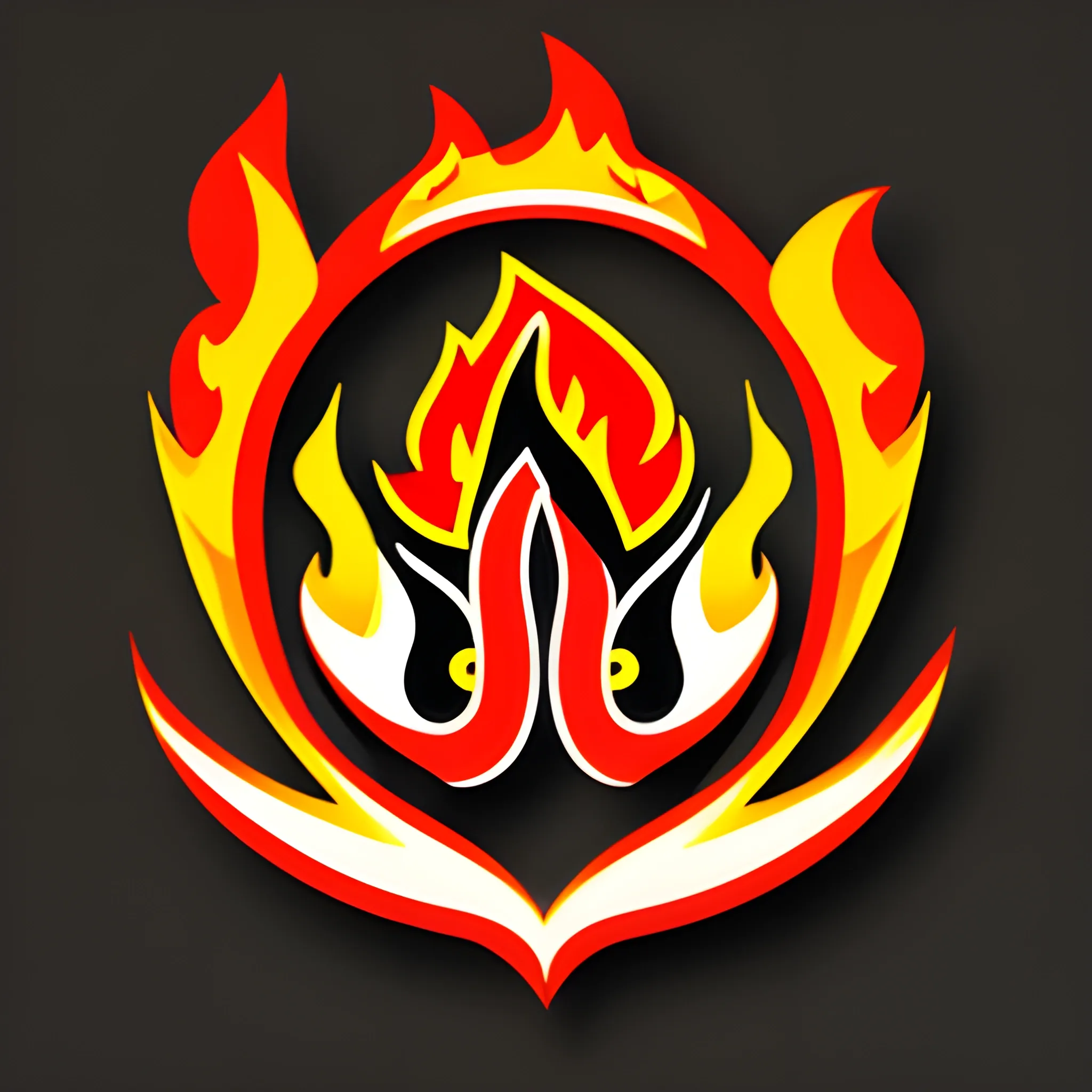 generate a logo with fire for sport gimnastic , Cartoon