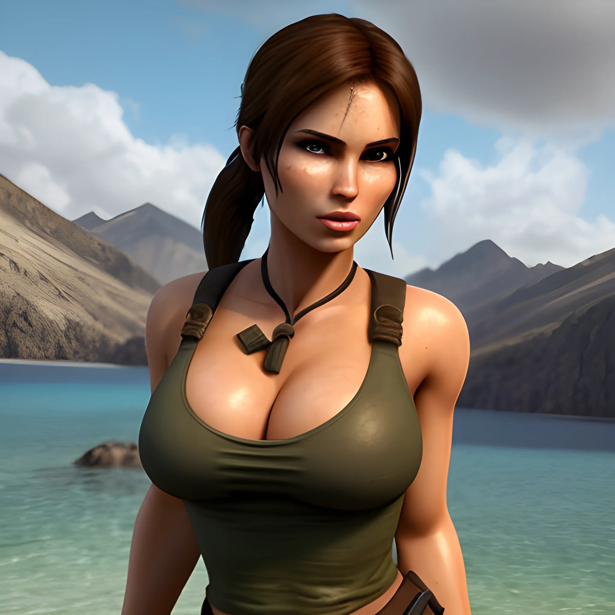 lara croft, cute, elegant, majestic, pretty, beauty, perfect, sexy, seductive, busty, 3D