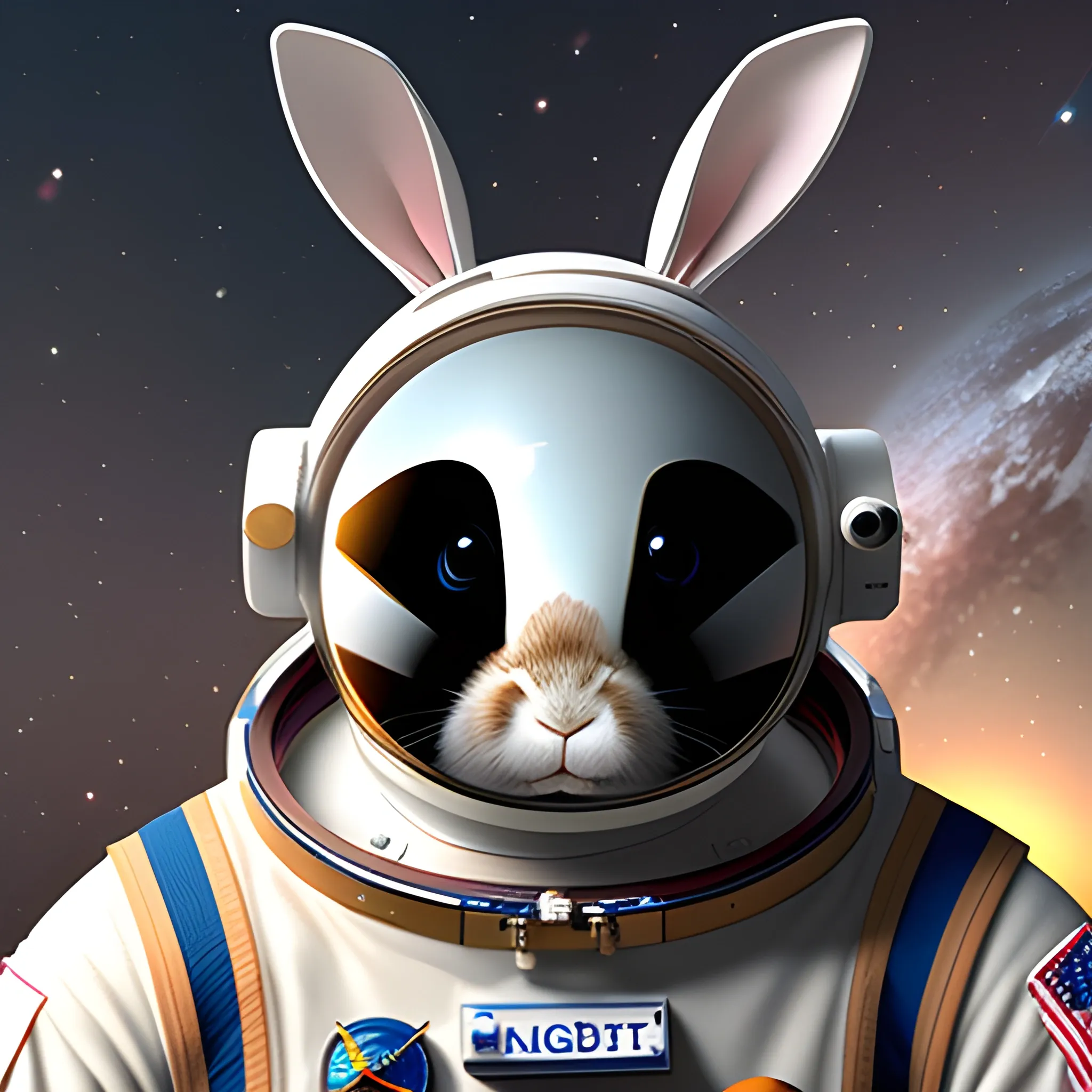 rabbit, astronaut style, 3D - Arthub.ai