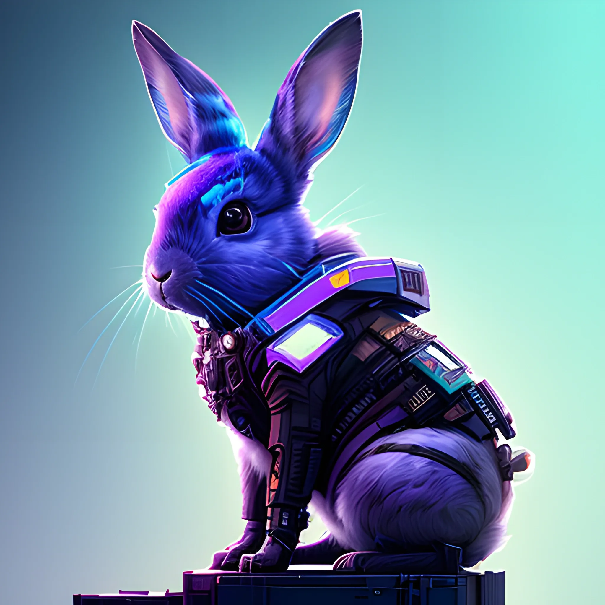 a beautiful portrait of a cute cyberpunk rabbit by sandra chevri ...