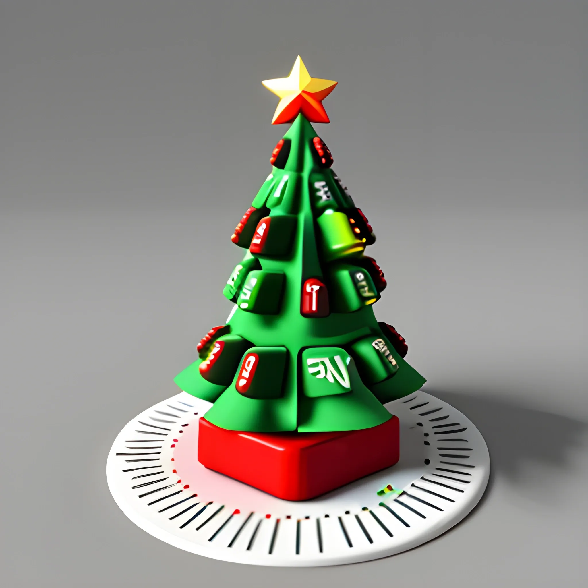 A keycap Christmas tree, 3D