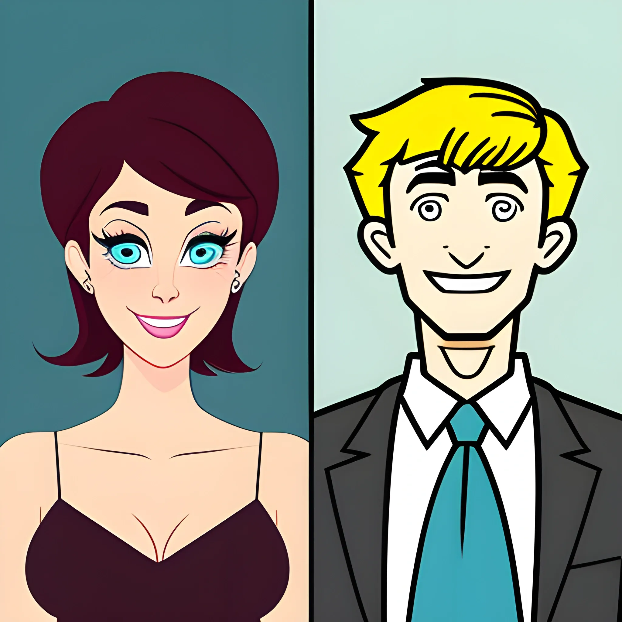 boy and girl, Cartoon