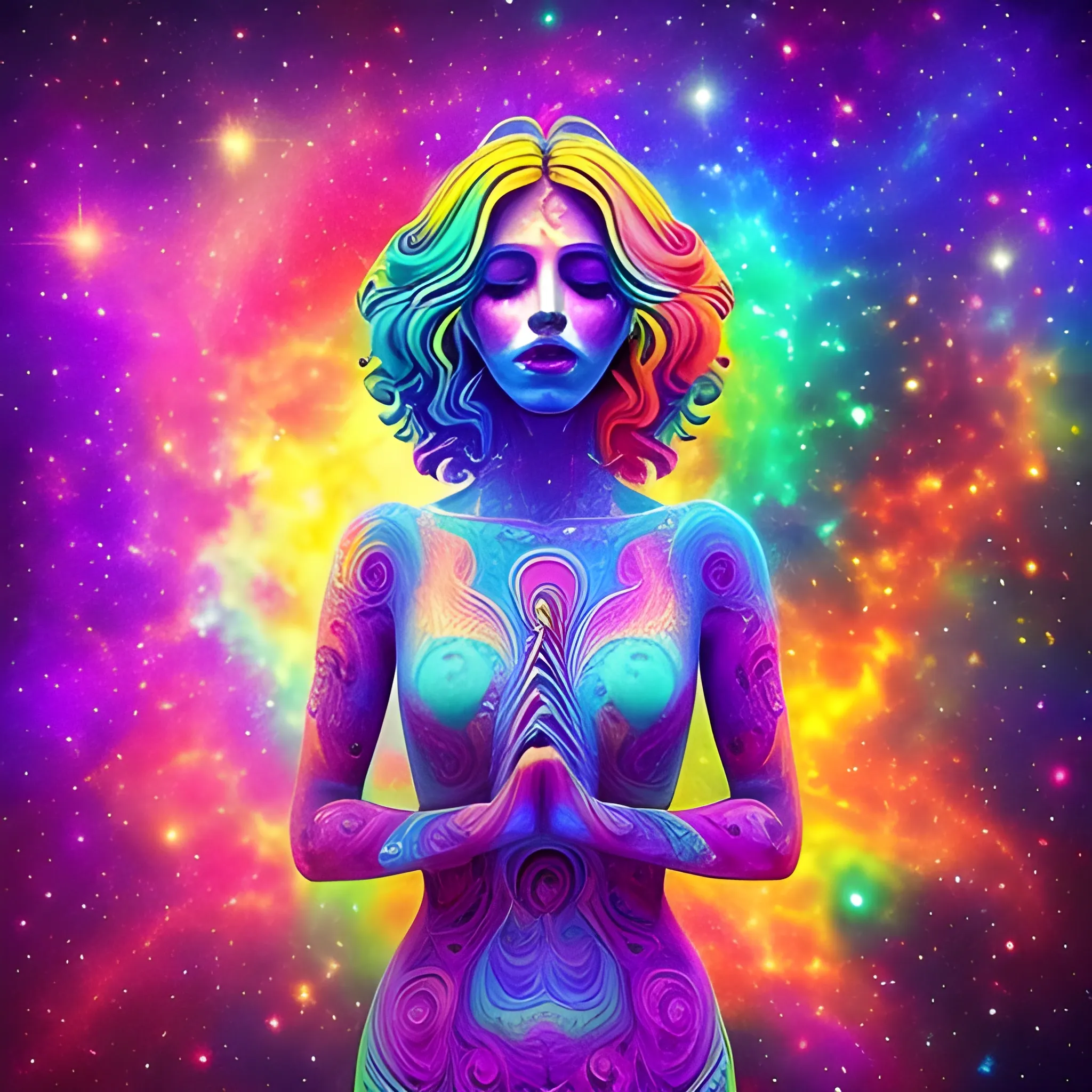 Trippy, serenity, women
, music, colorful, universe
