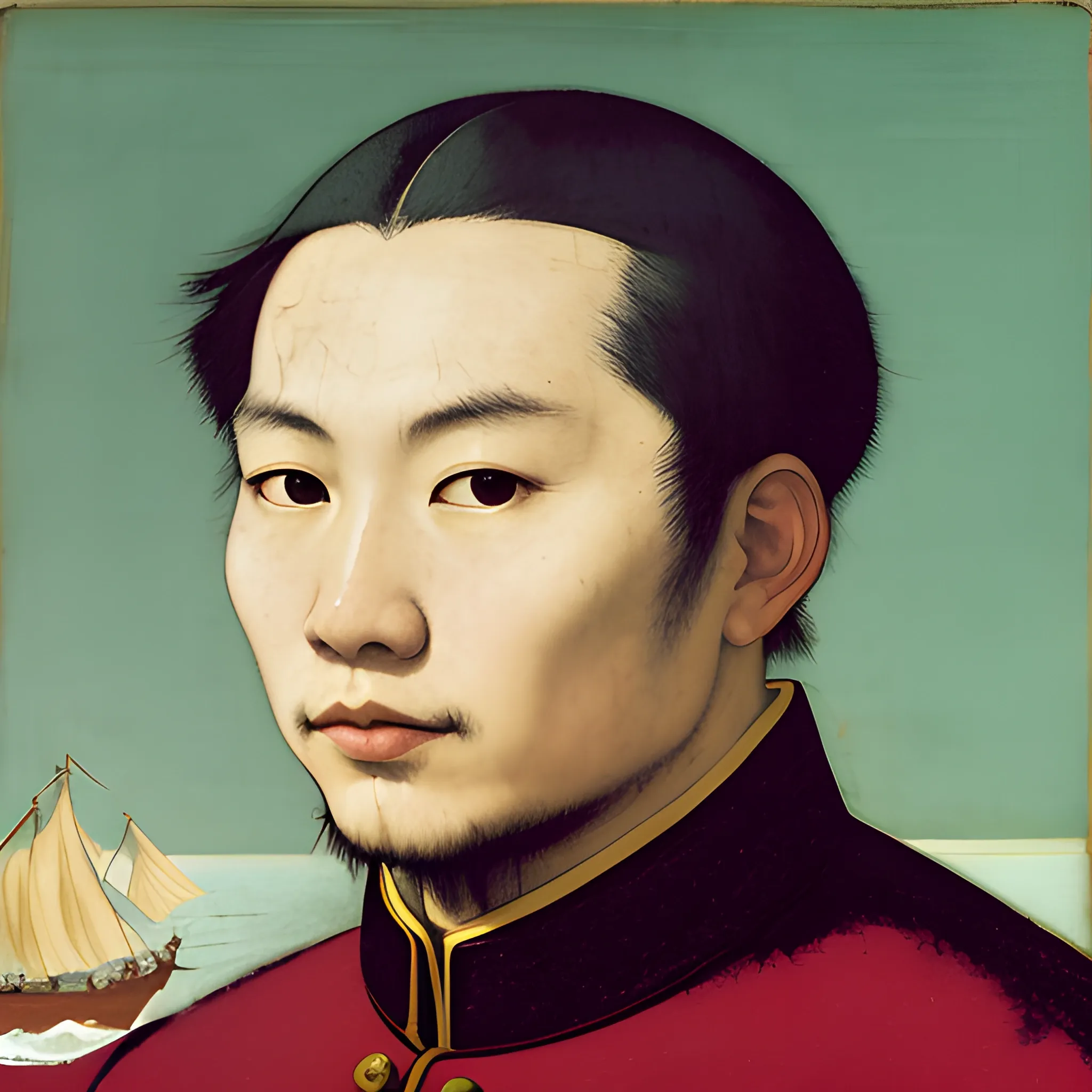 chinese pirate profile picture, liangmao, no beard, no frame, no captain, extreme quality, forest, roaring, magic, art by Piero Della Francesca, art by Francis Bacon, art by Mark Rothko, art by Caspar David Friedrich, Bokeh, trending on ArtStation, Super-Resolution, abstract, art by Tommaso Masaccio, art by Andy Warhol, art by Sandro Botticelli, art by Gustave Courbet, art by Winslow Homer