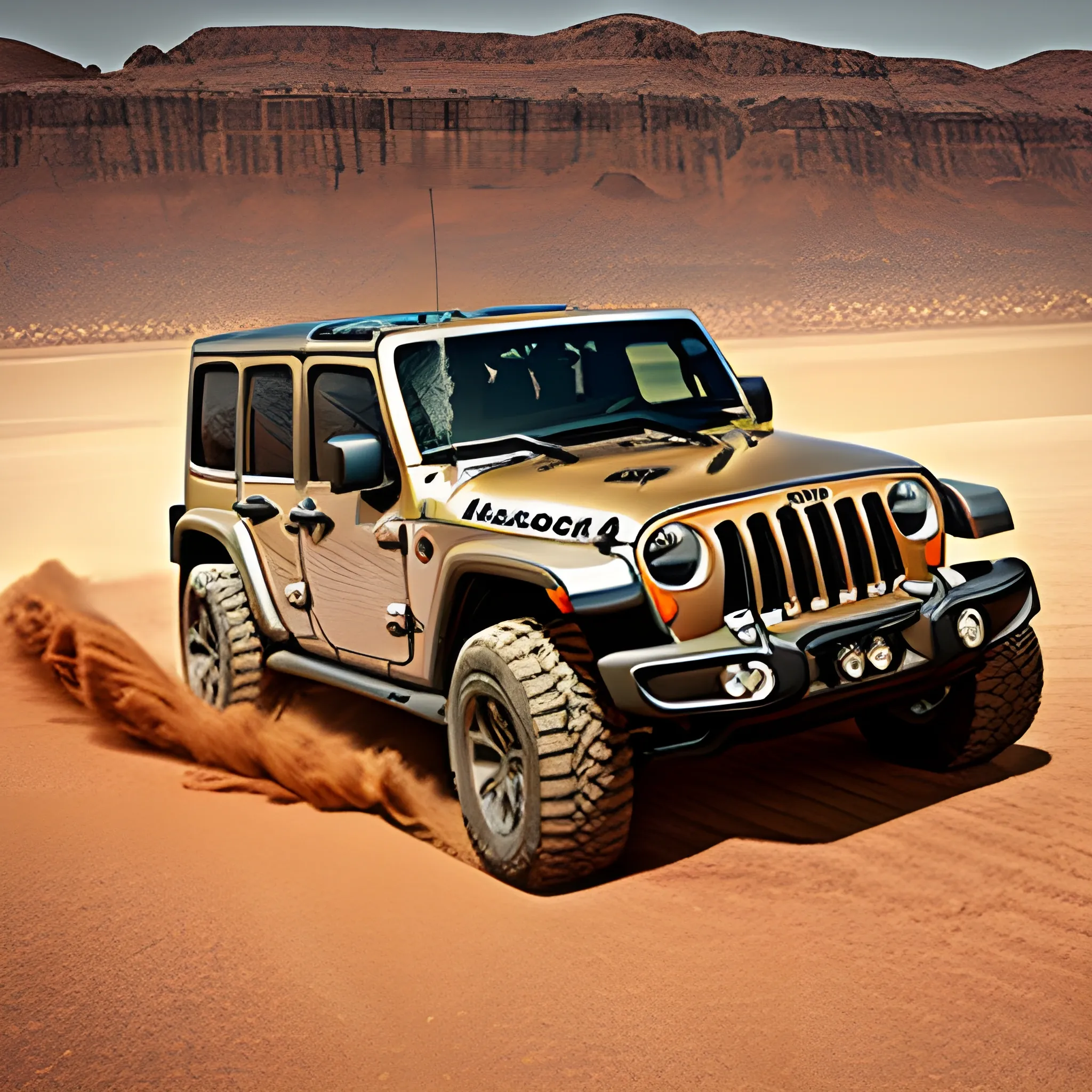 jeep offroad racing in desert
