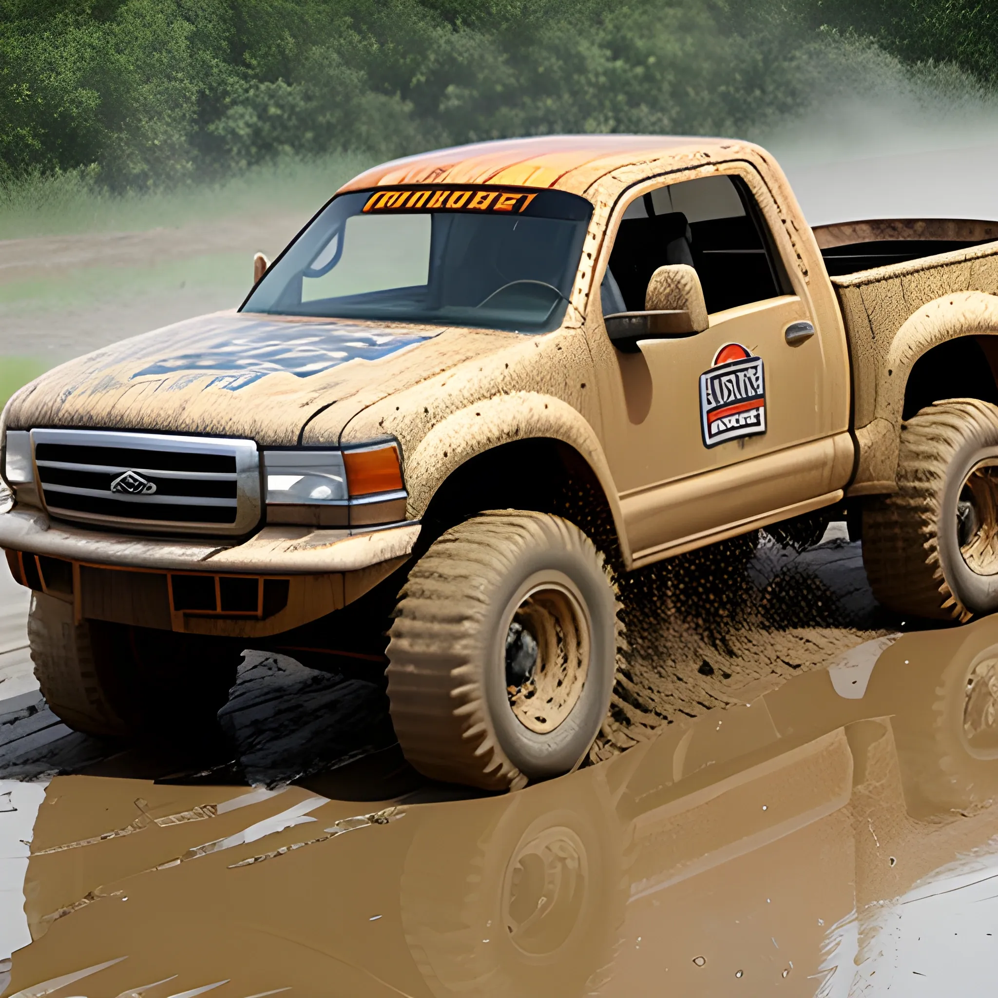truck in mud racing 
