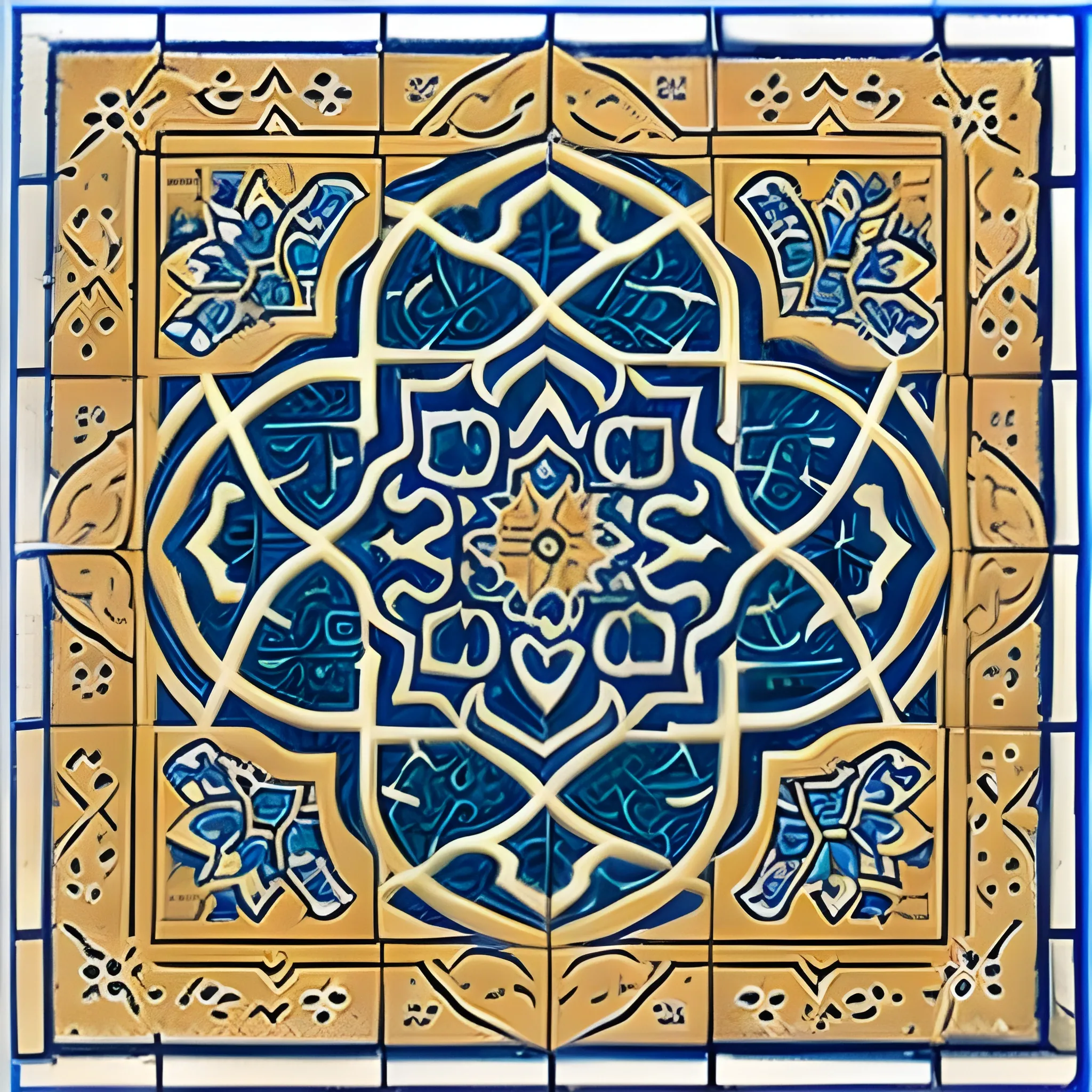 بسم الله الرحمن الرحیم on a tile