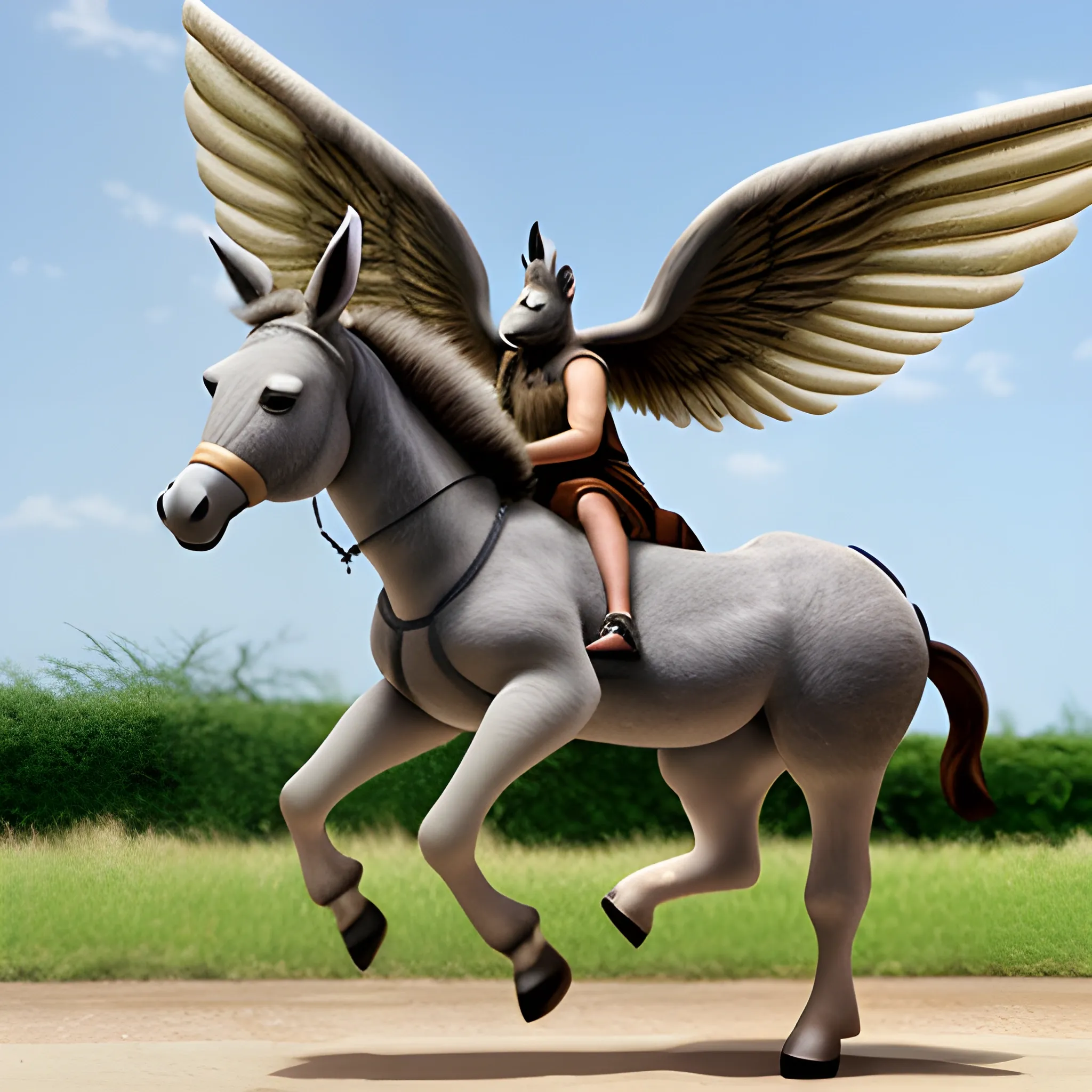 A donkey with wings.