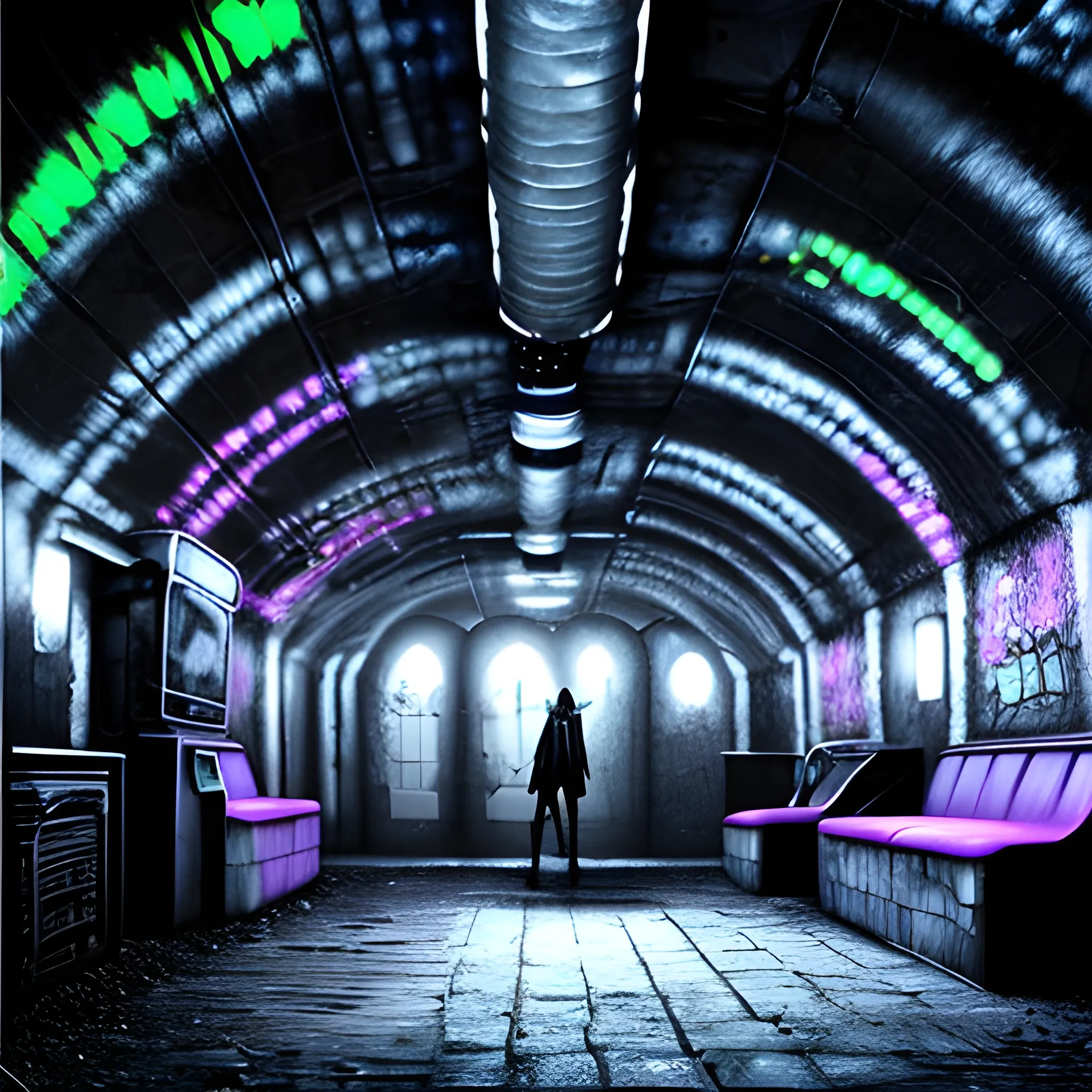 underground rave black realistic
