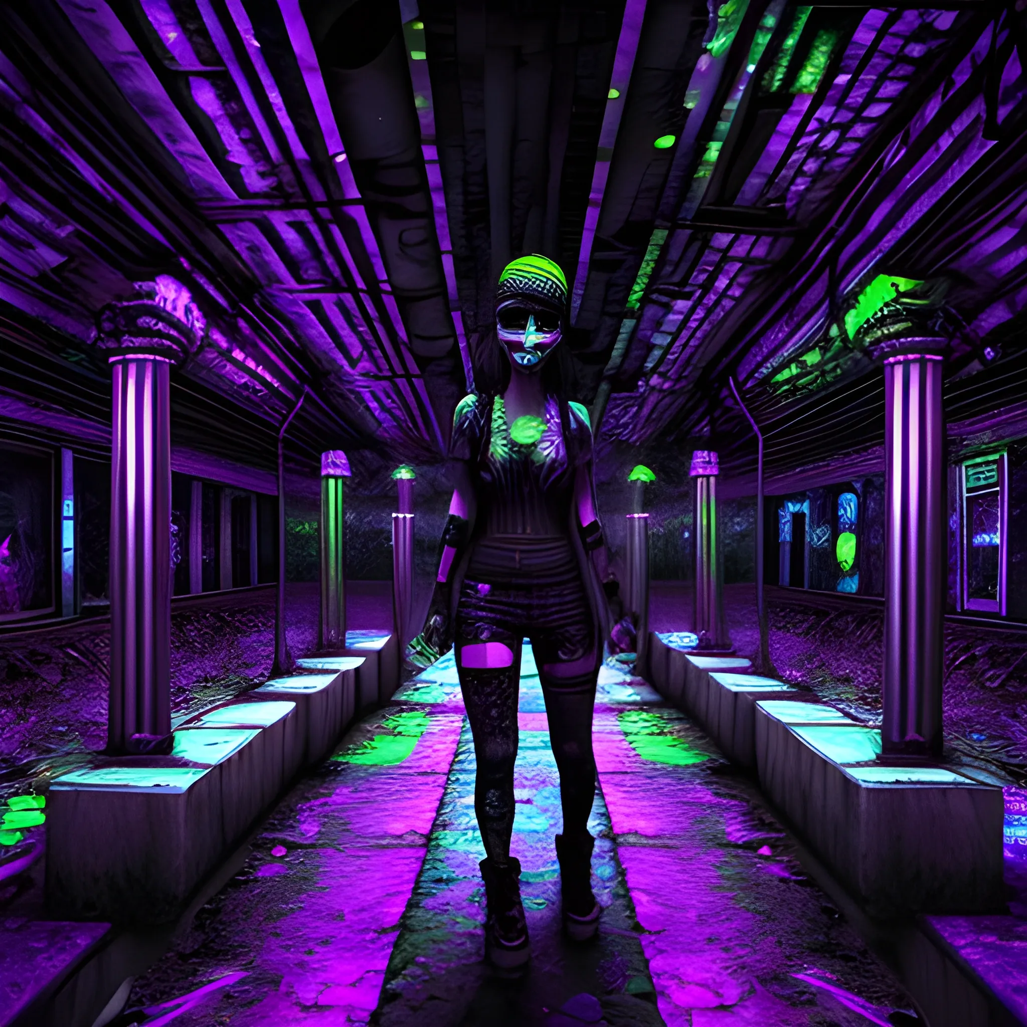 underground rave black realistic
, Trippy, 3D