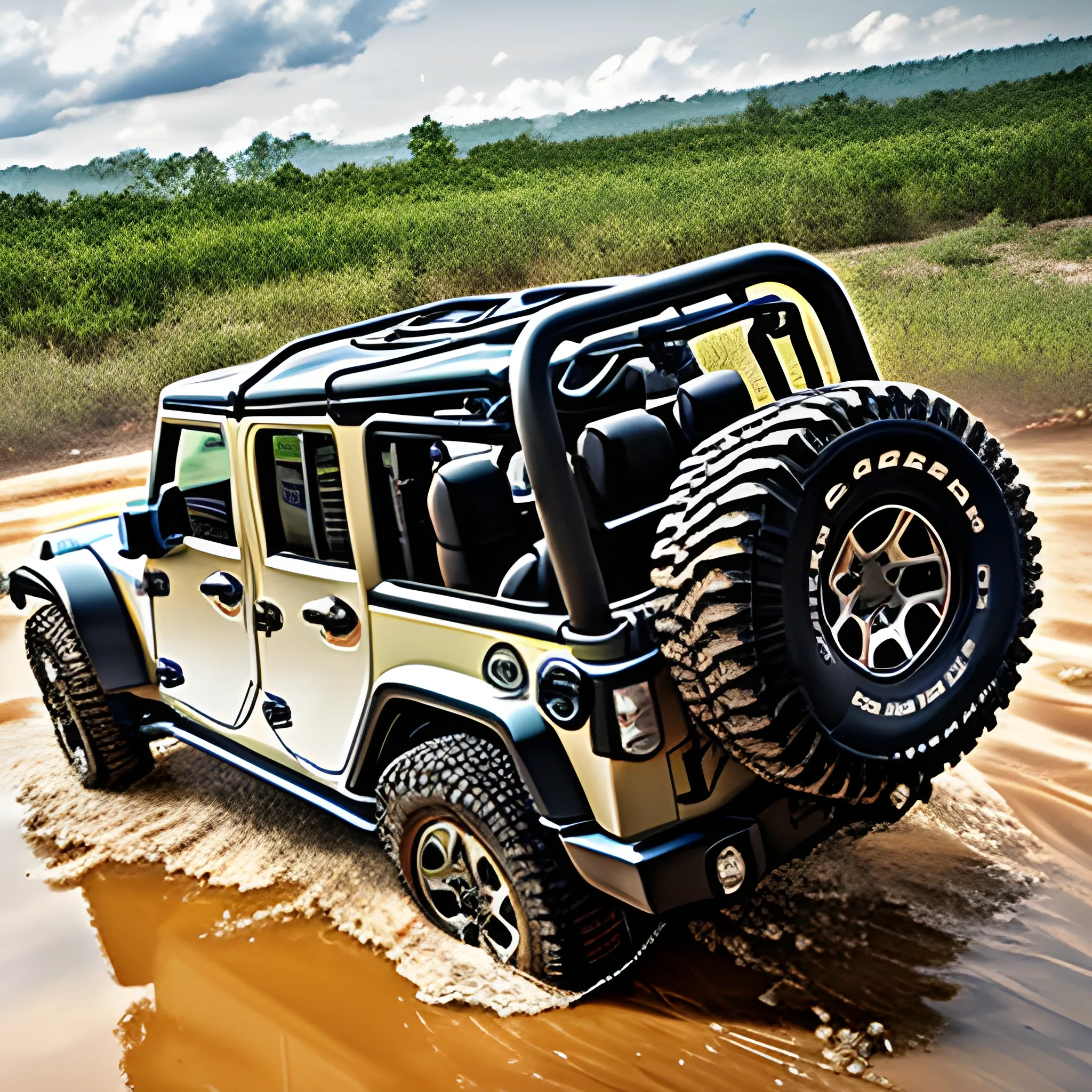 jeep offroad in muding 