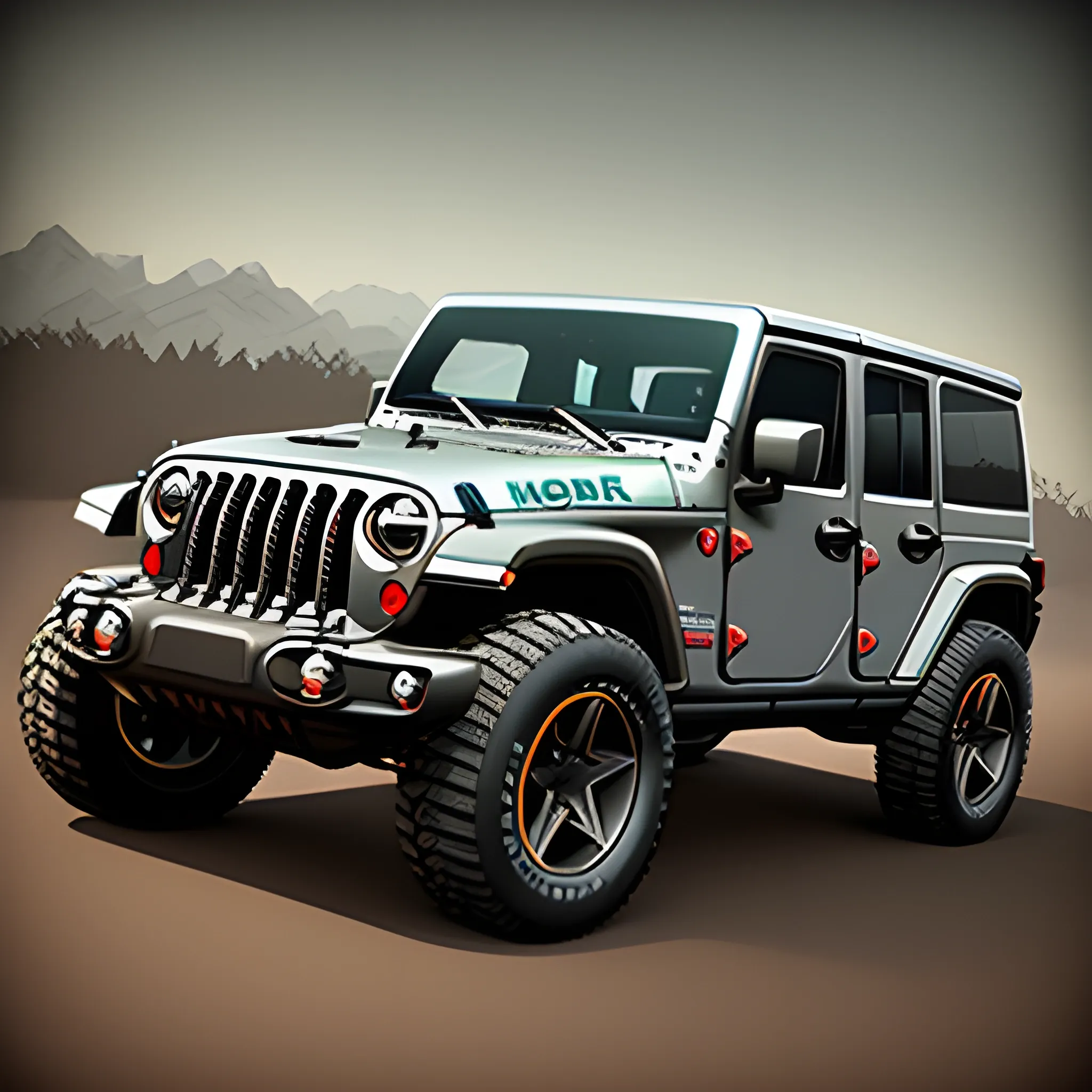 jeep monster realistic render
