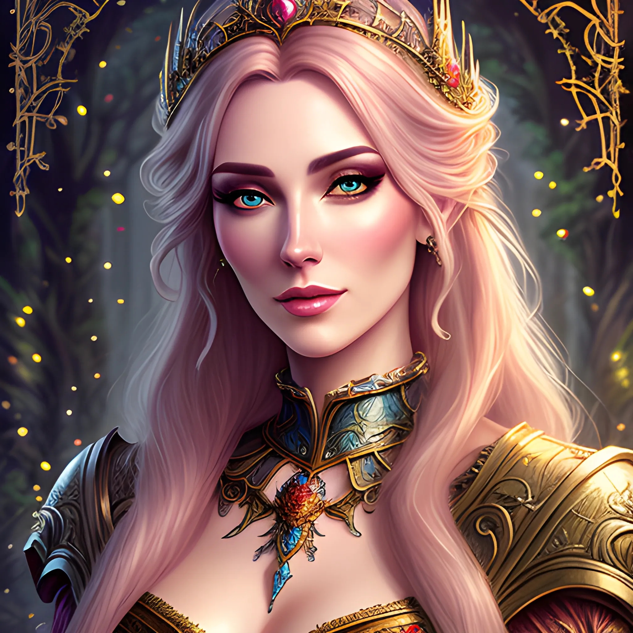 Beautiful girl, concept art, 8k intricate details, fairytale style,, Oil Painting