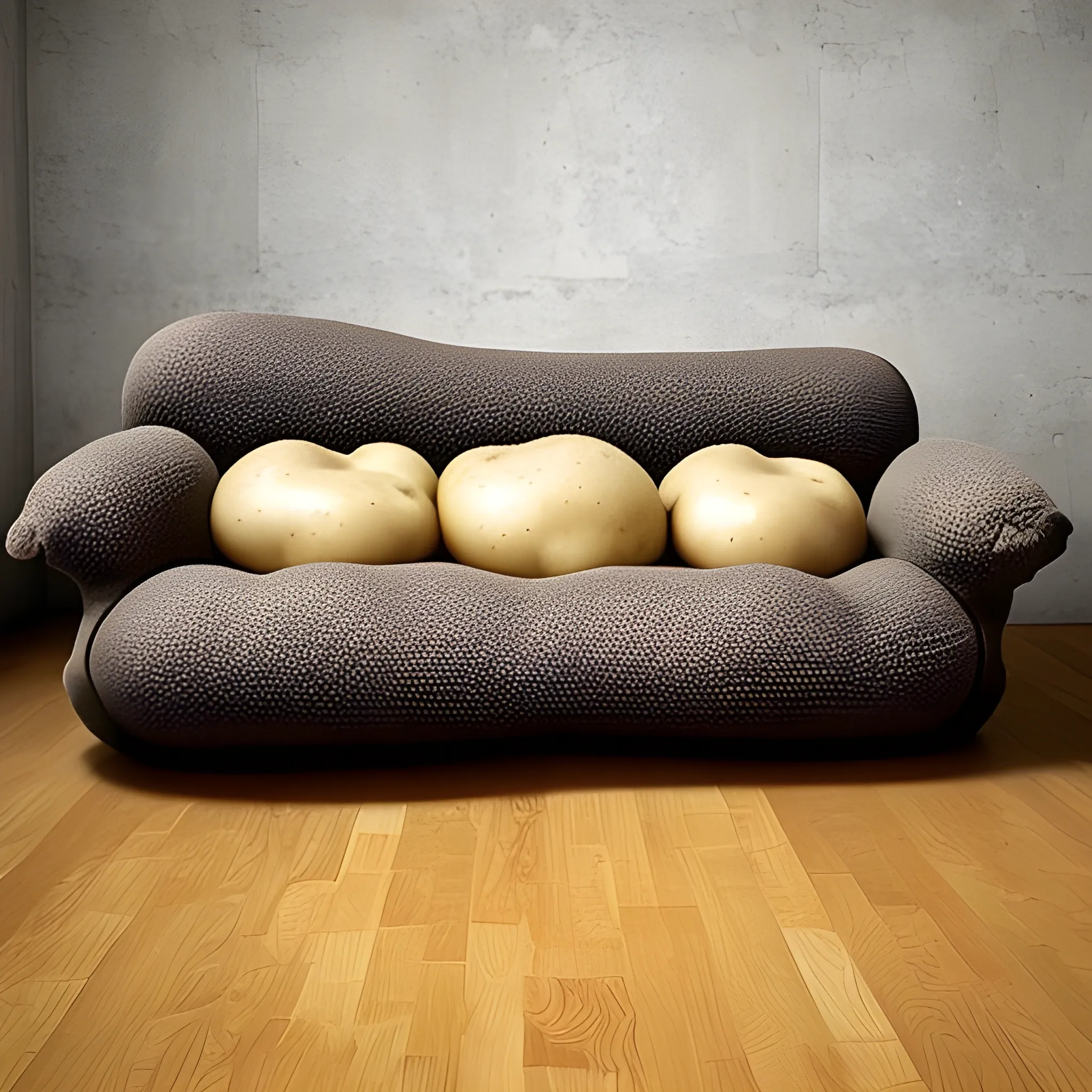 couch made of potatoes , Trippy