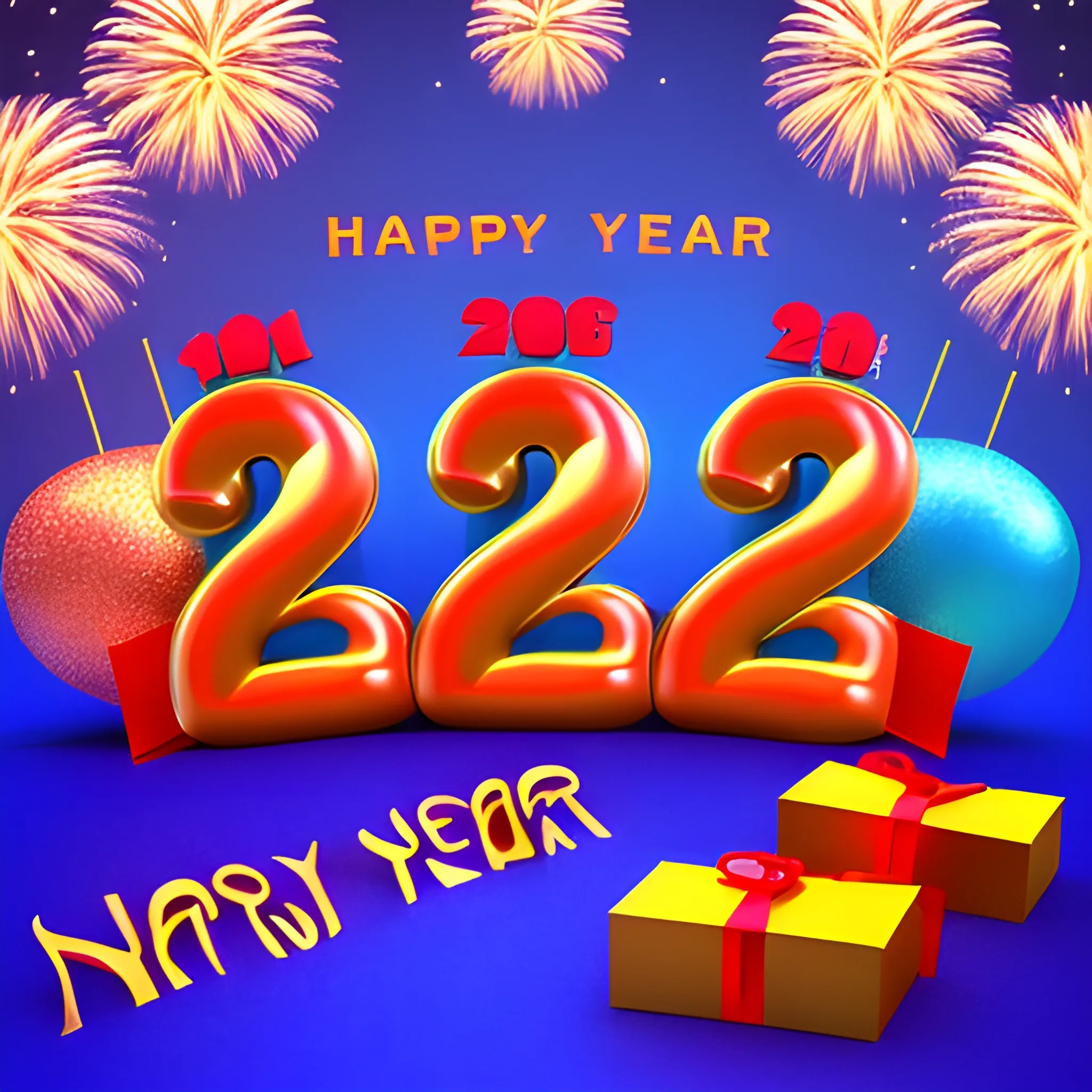 Happy new year 2, 3D