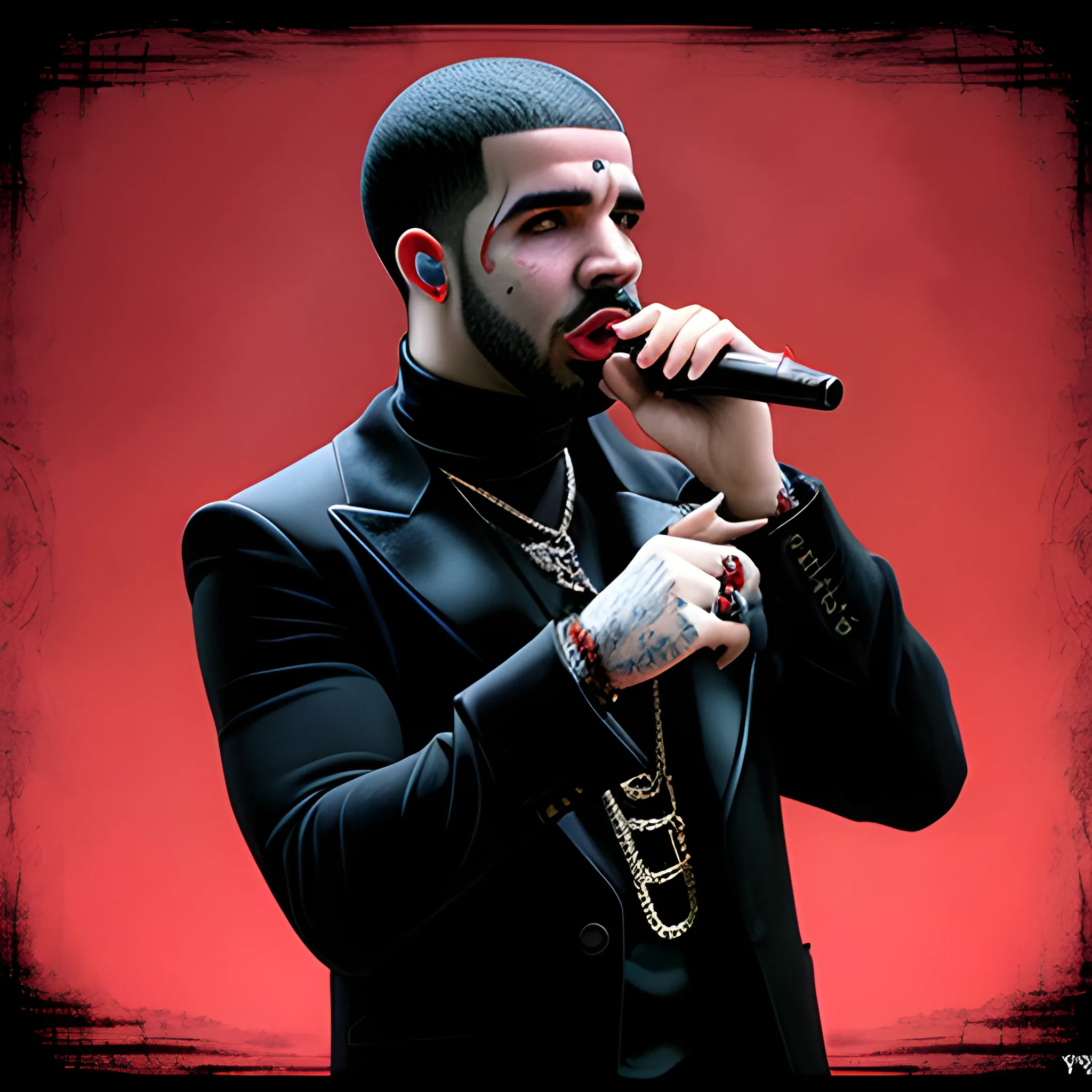 Drake (the rapper) as a vampire
