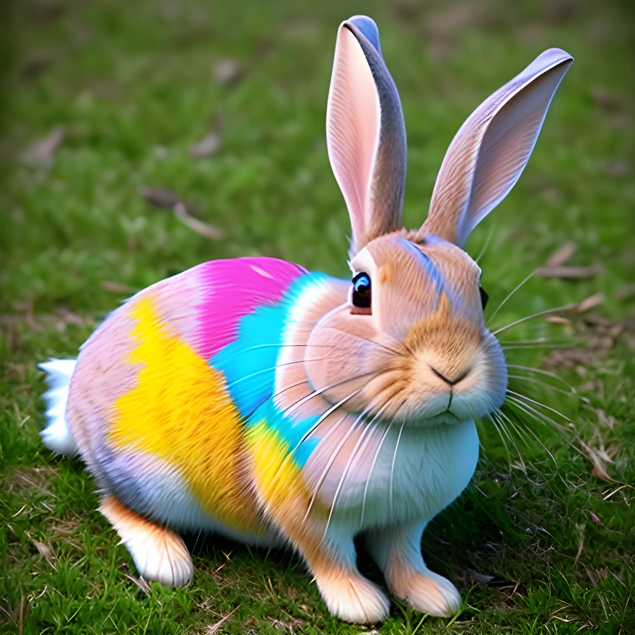 Rabbit that colerd multicolor.