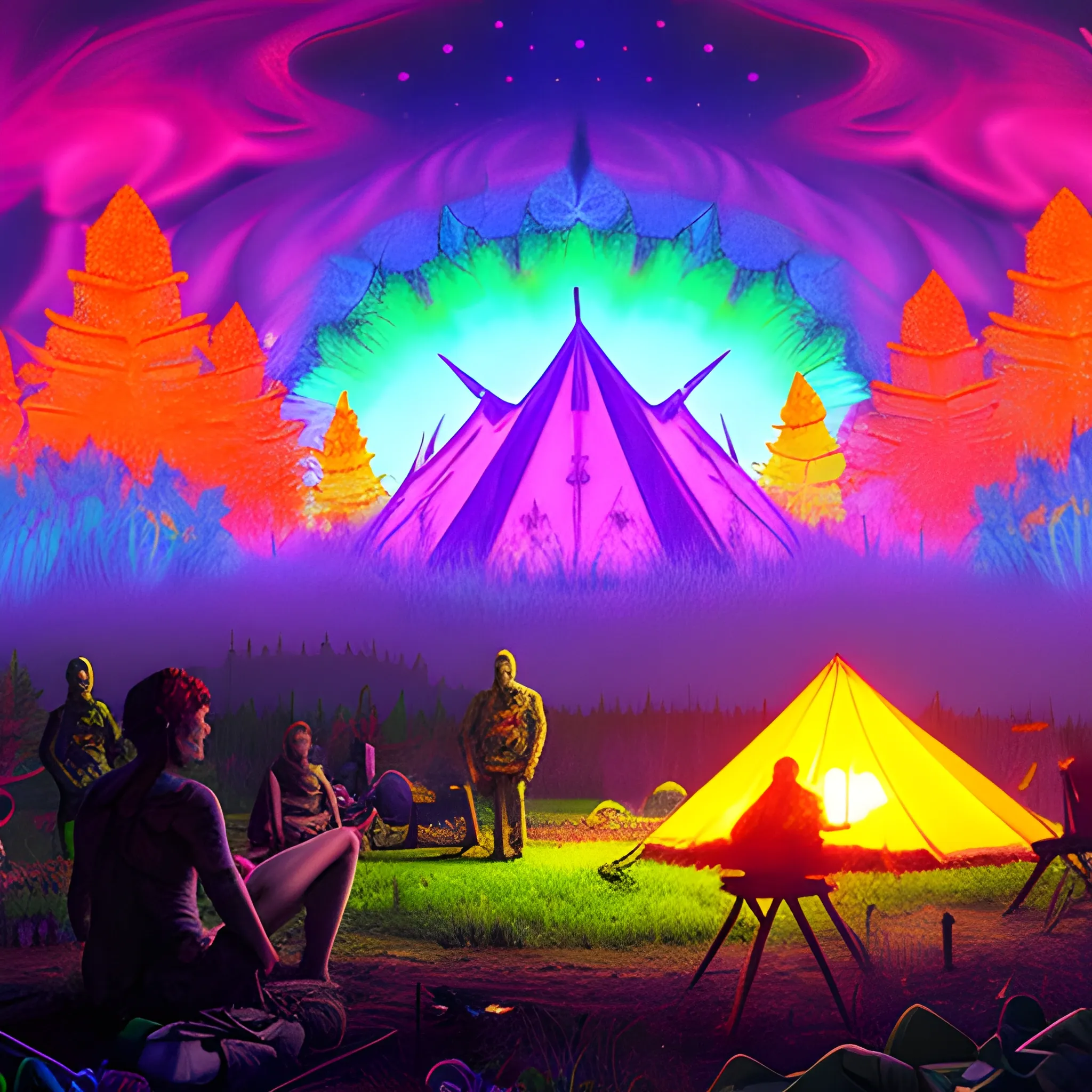 huge psychedelic survival camp
