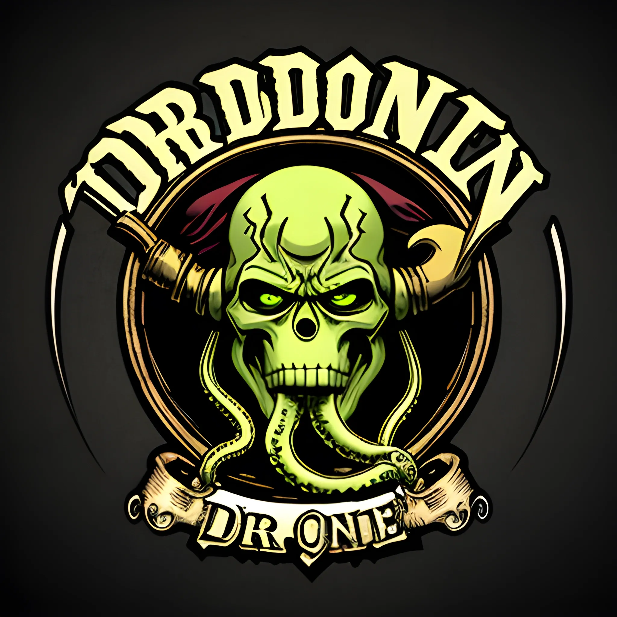 DR DOOM PIRATE LOGO WITH TENTACLE IN THE BACK