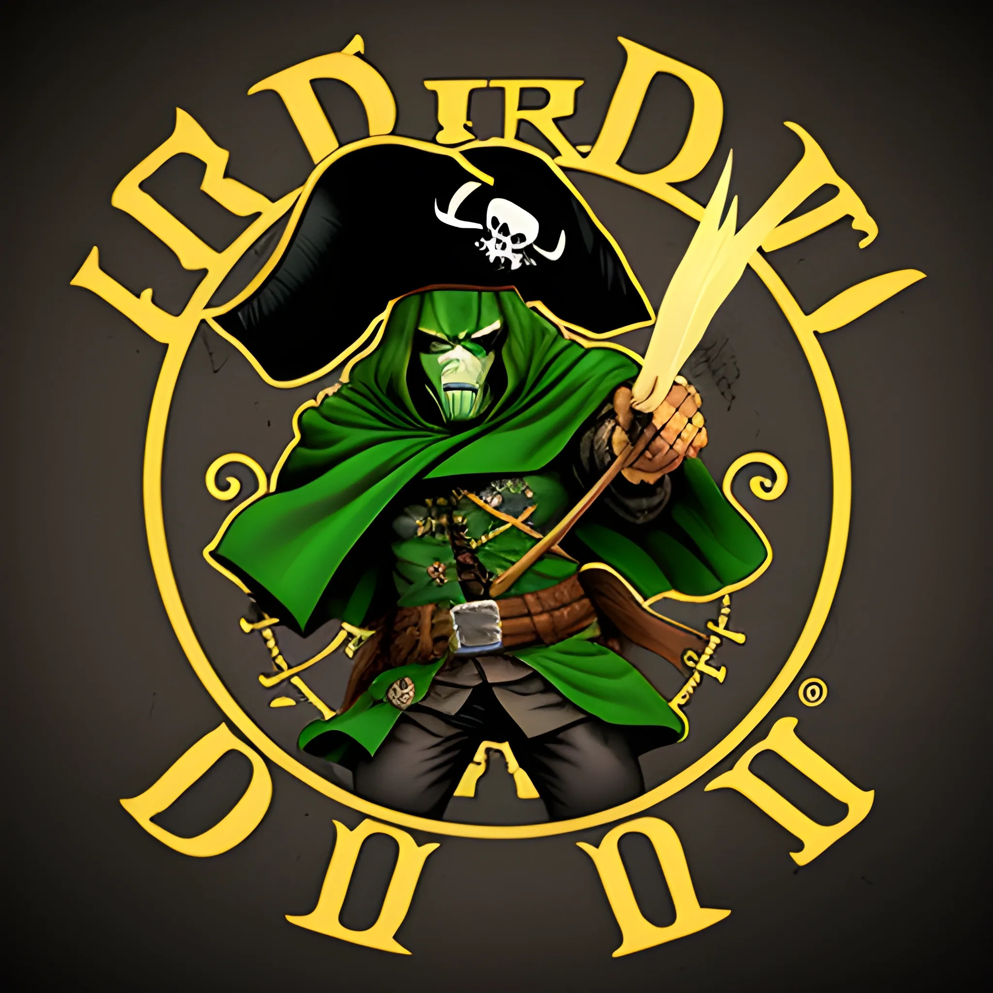DR DOOM PIRATE LOGO WITH WING IN THE BACK