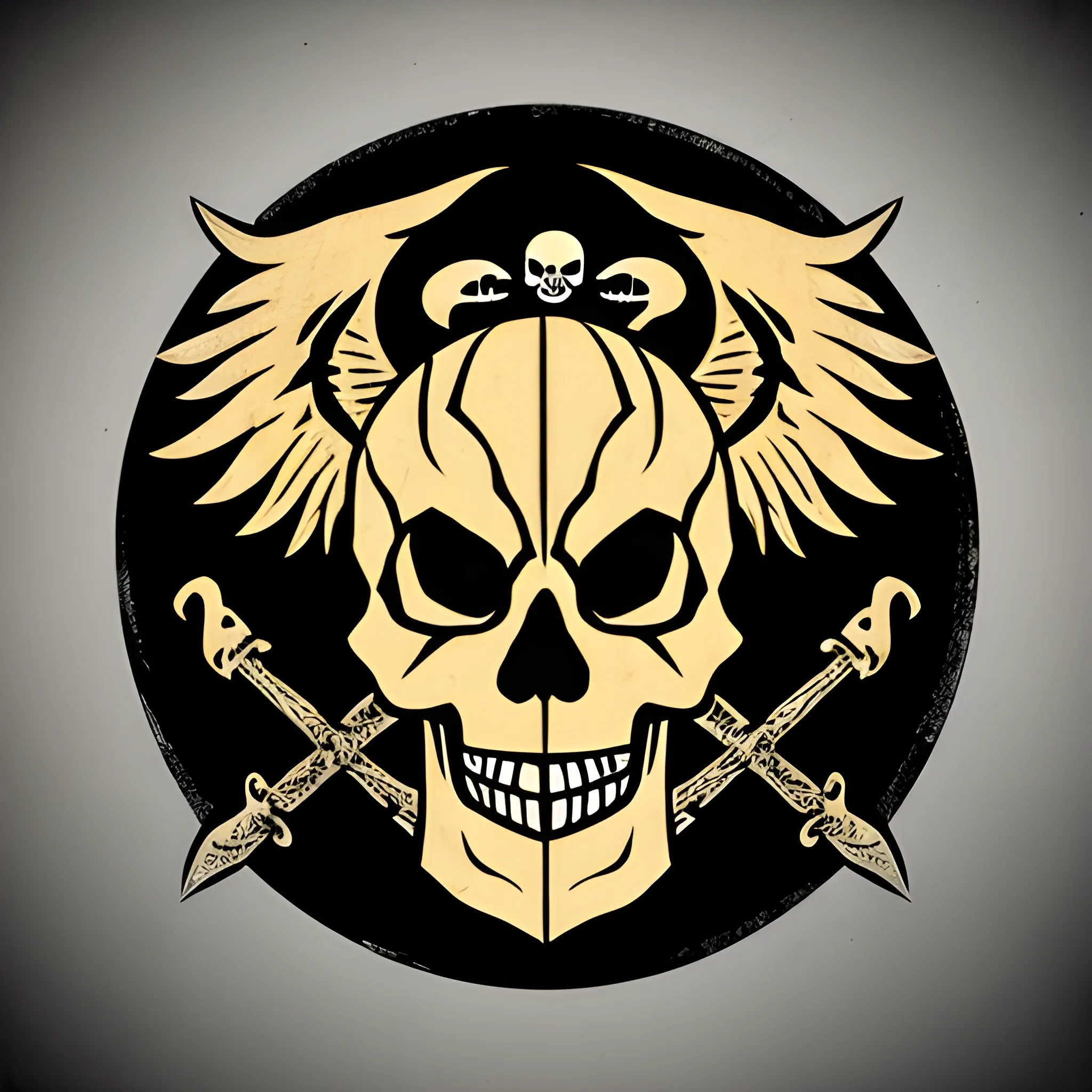 Skull pirate logo with a griffin 