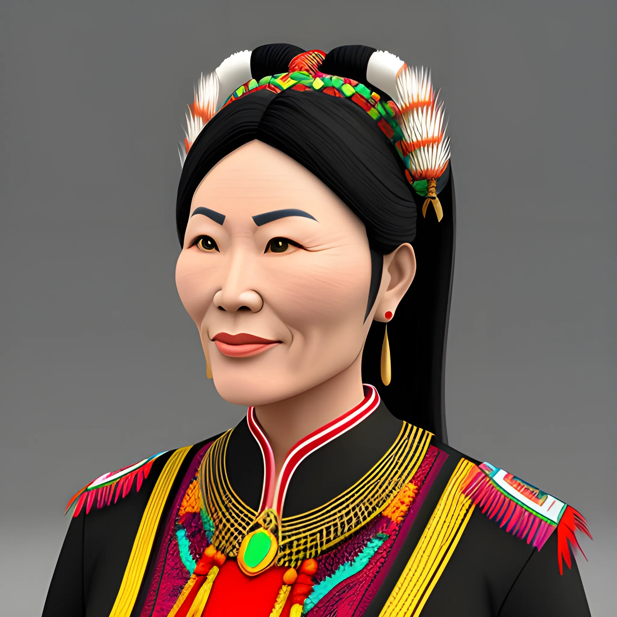 The Miao ethnic minority girl, 3D