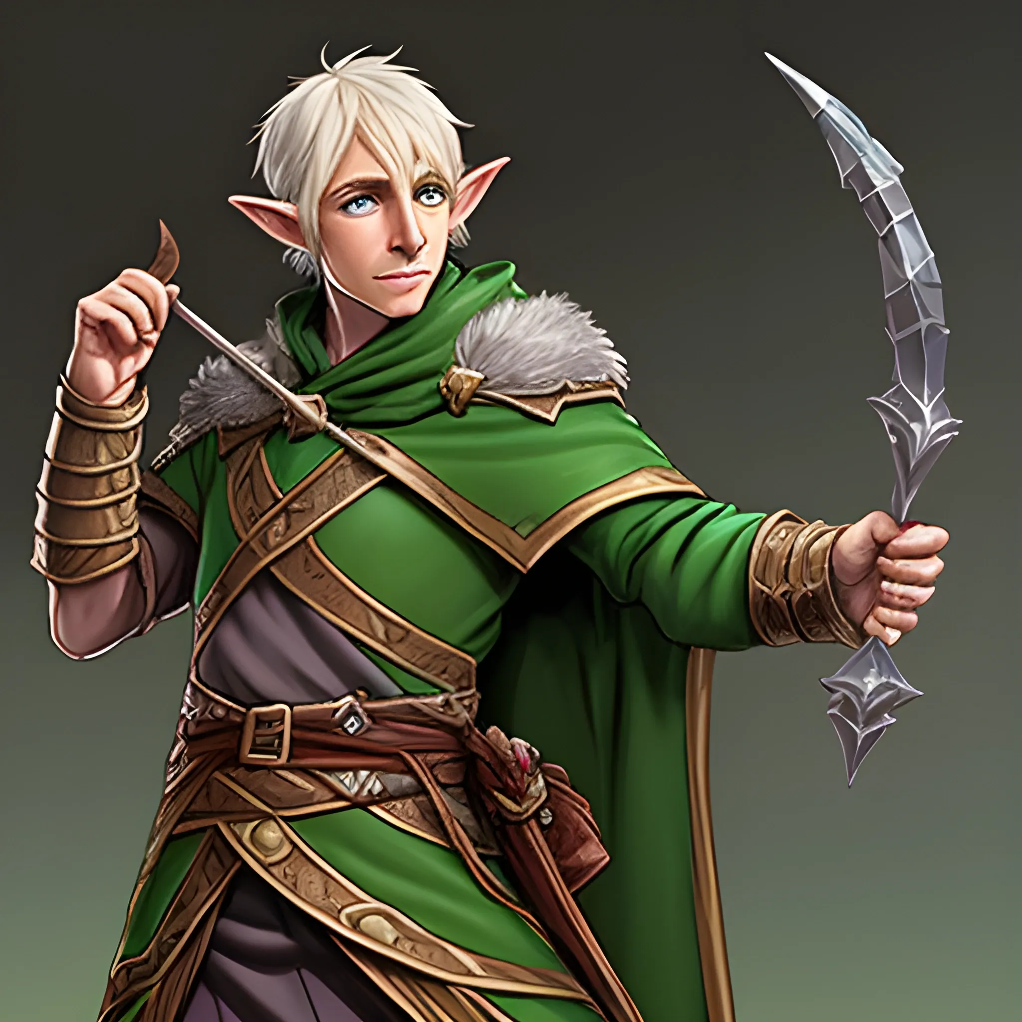 Create a dungeons and dragons character which is an Eladrin Elf male Wizard in all 4 seasons
