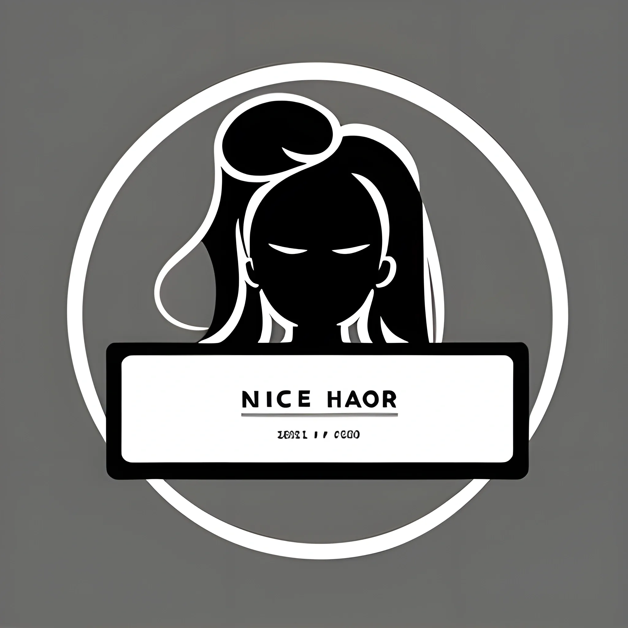 nice hair salon logo, white background, computer graphics, simple elements, logos