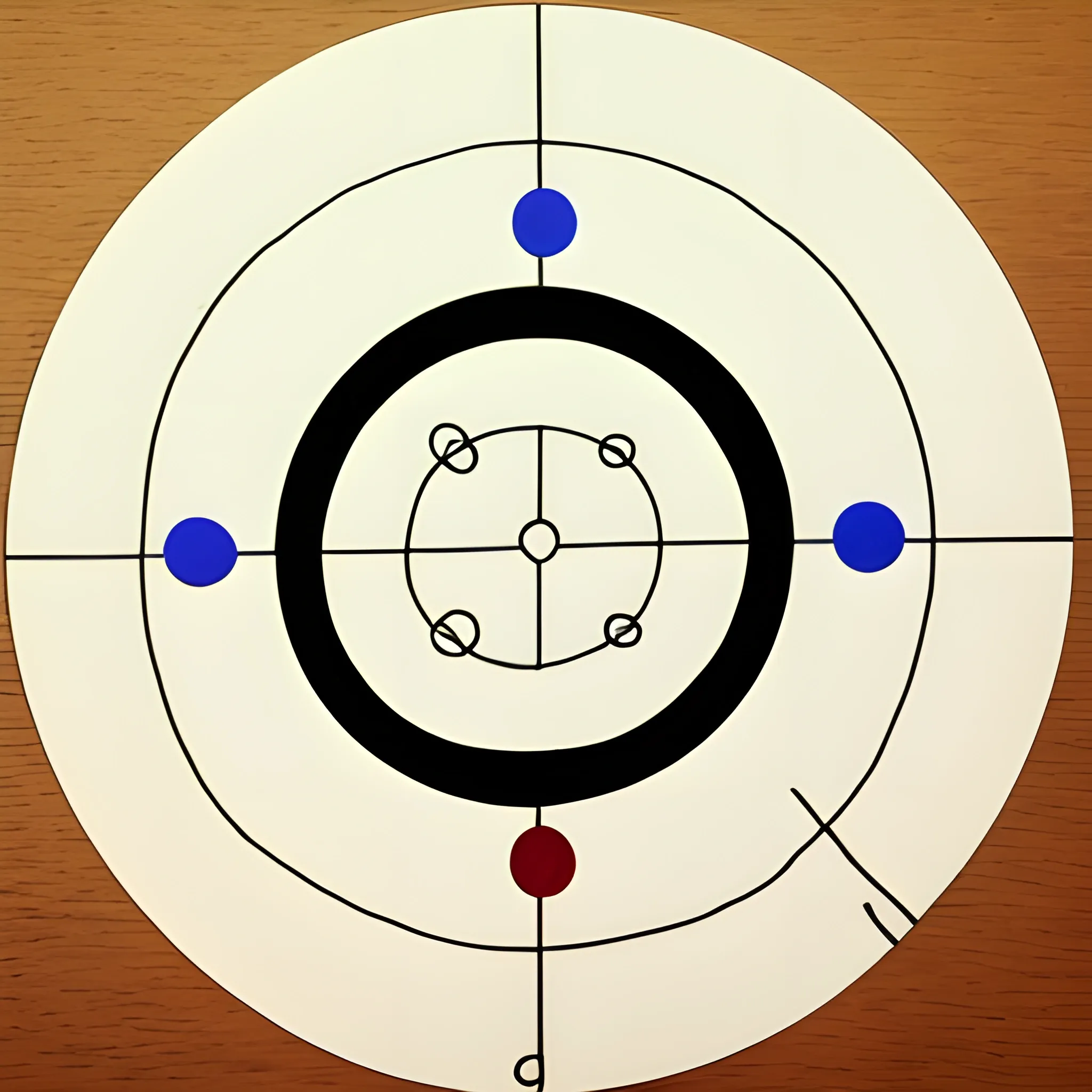 Draw two circles for me, one of which is a market circle for the other circle to be seen

