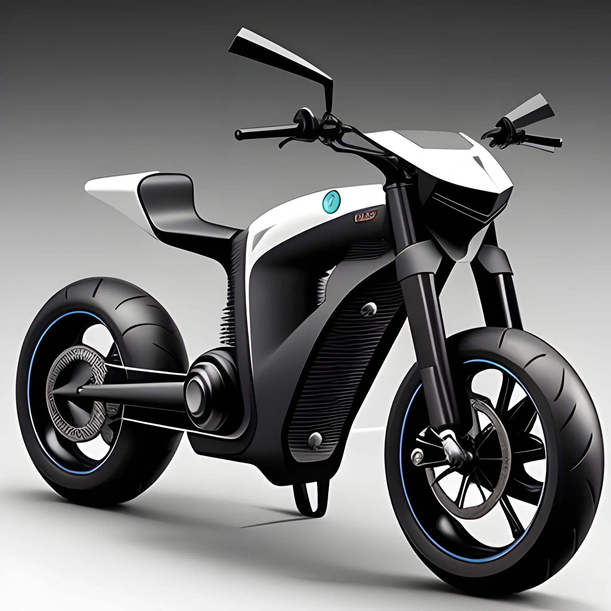 una motocicleta con estilo futurista, en un podio exibida para una nueva generacion