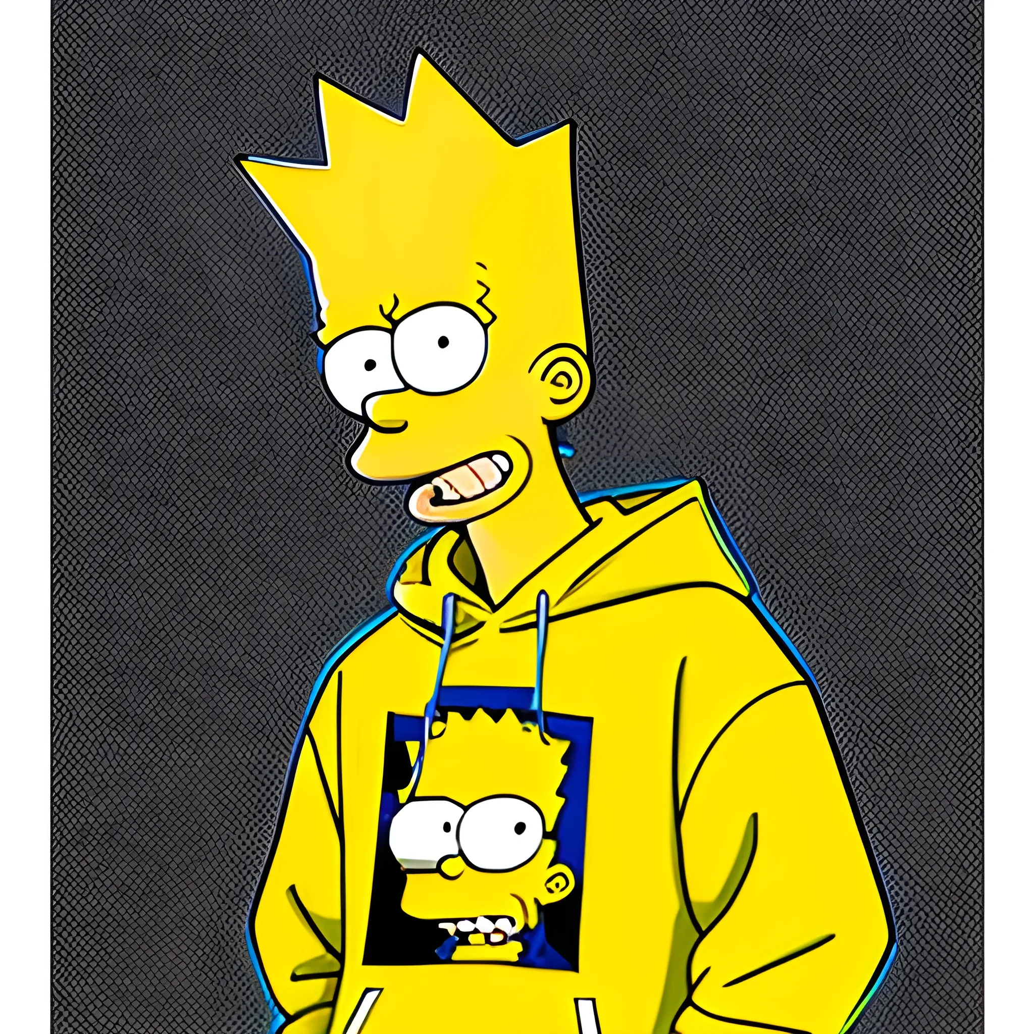 Bart Simpson Wearing Balenciaga Hoody Cartoon Arthub Ai