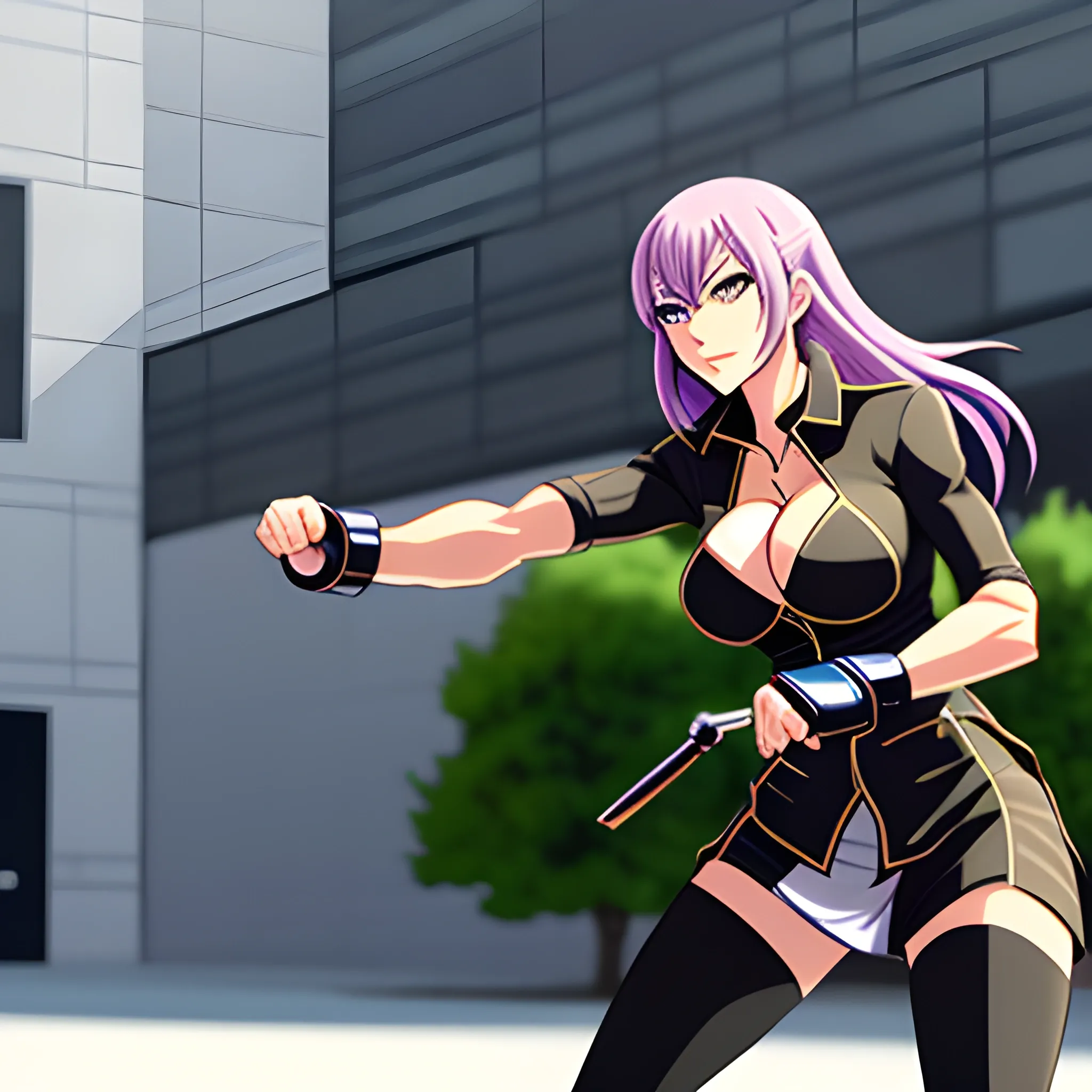 anime school girl fighting in classroom
