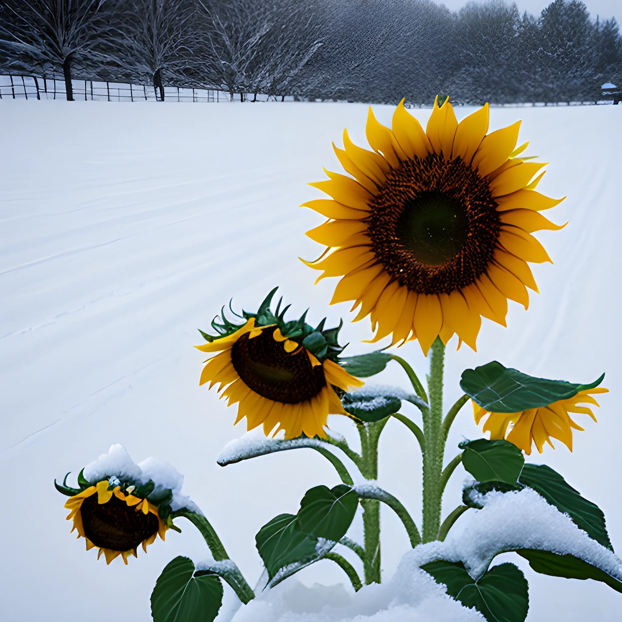 sunflower shine snow
