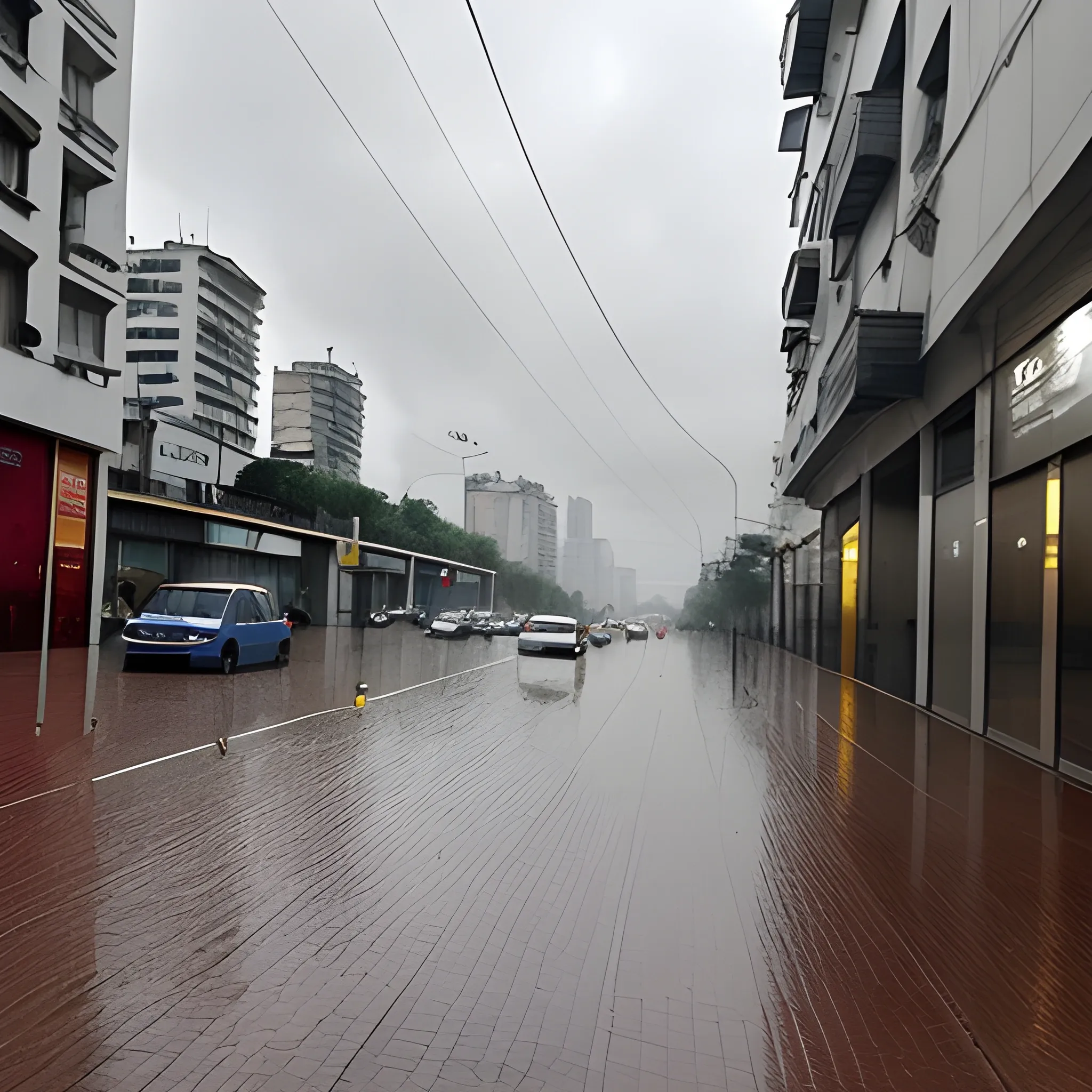 lluvia en la ciudad en el dia