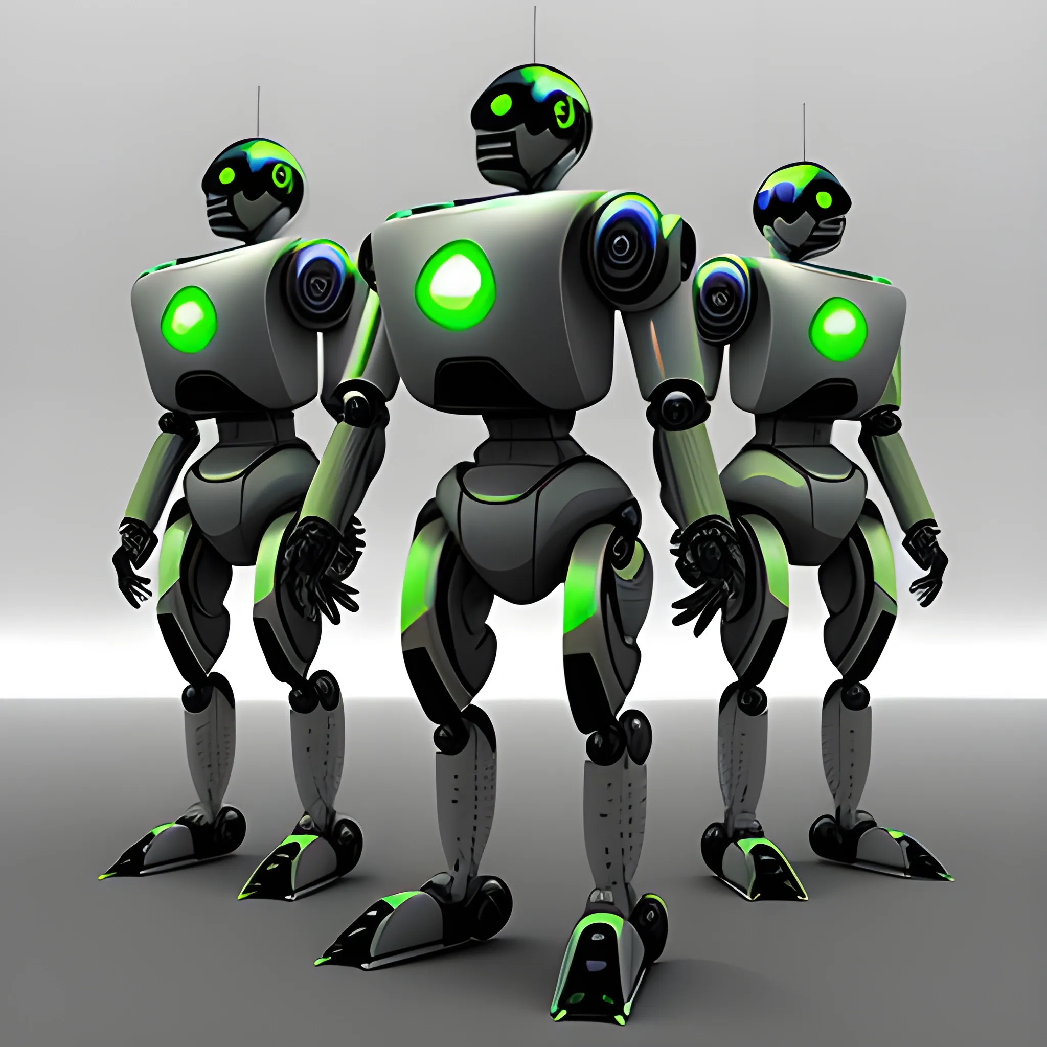 Army of robots futuristic technology concept digital 3d illustration
