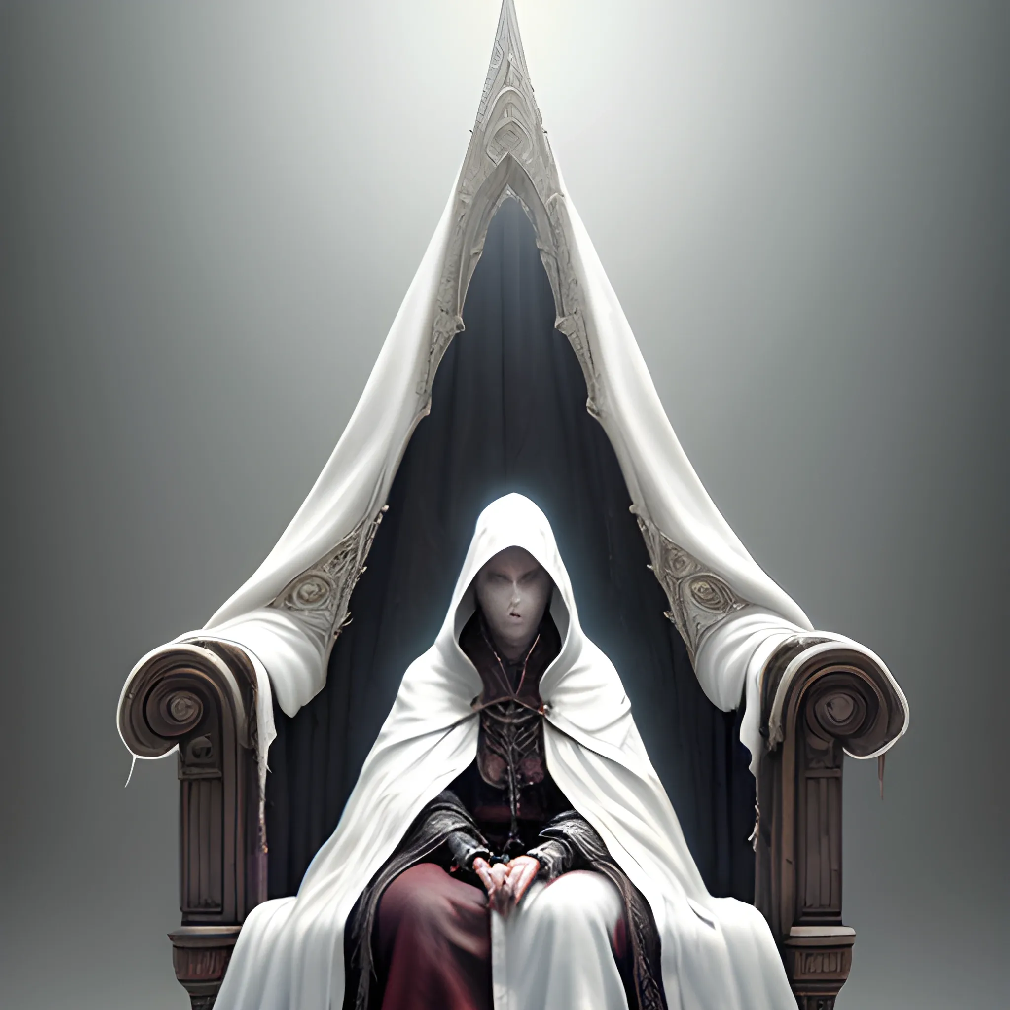 cloak lying on the chair, white cloak, 8k, high resolution, high quality, photorealistic, hyperrealistic, detailed, detailed matte painting, deep color, fantastical, intricate detail, splash screen, complementary colors, fantasy concept art, 8k resolution trending on Artstation Unreal Engine