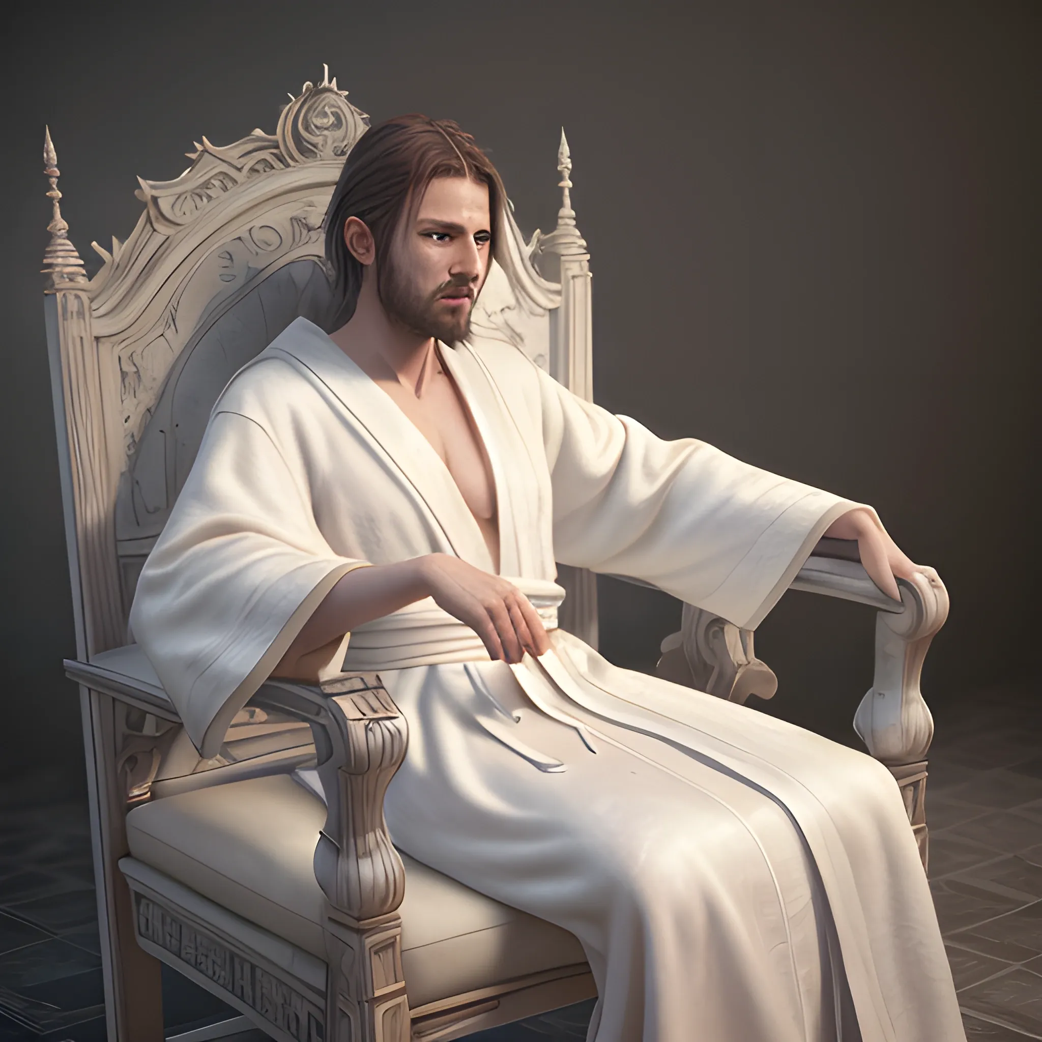 white robe, robe lying on the chair, robe, 8k, high resolution, high quality, photorealistic, hyperrealistic, detailed, detailed matte painting, deep color, fantastical, intricate detail, splash screen, complementary colors, fantasy concept art, 8k resolution trending on Artstation Unreal Engine