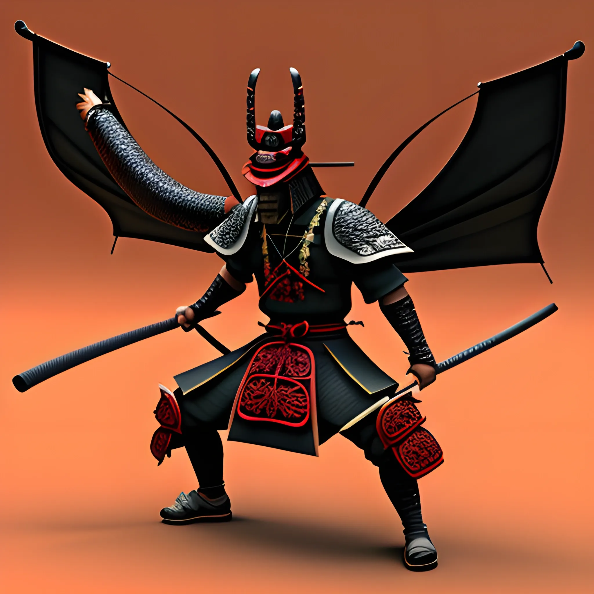 samurai-dragon, 3D