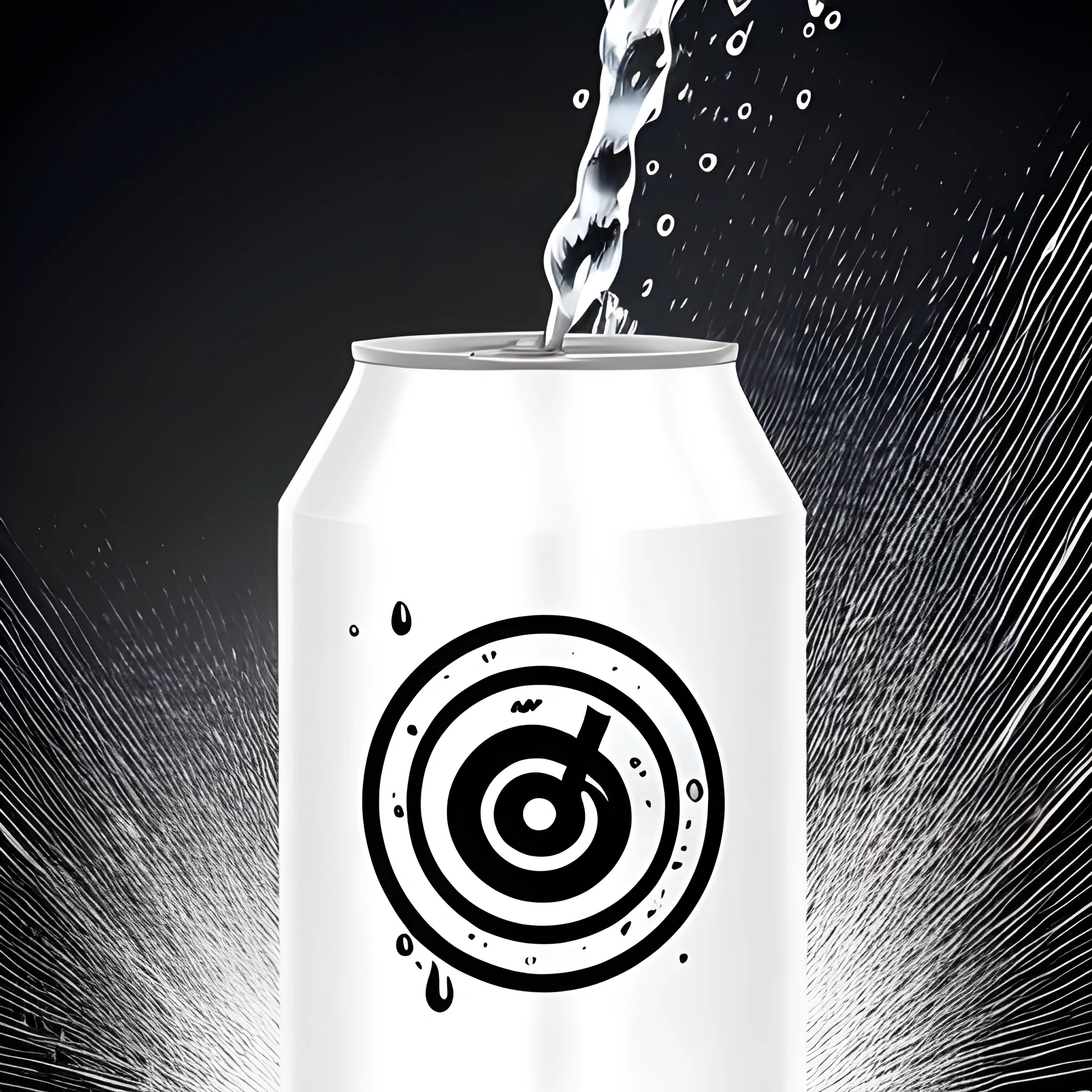 soda can with anonima logo water drip background, Cartoon