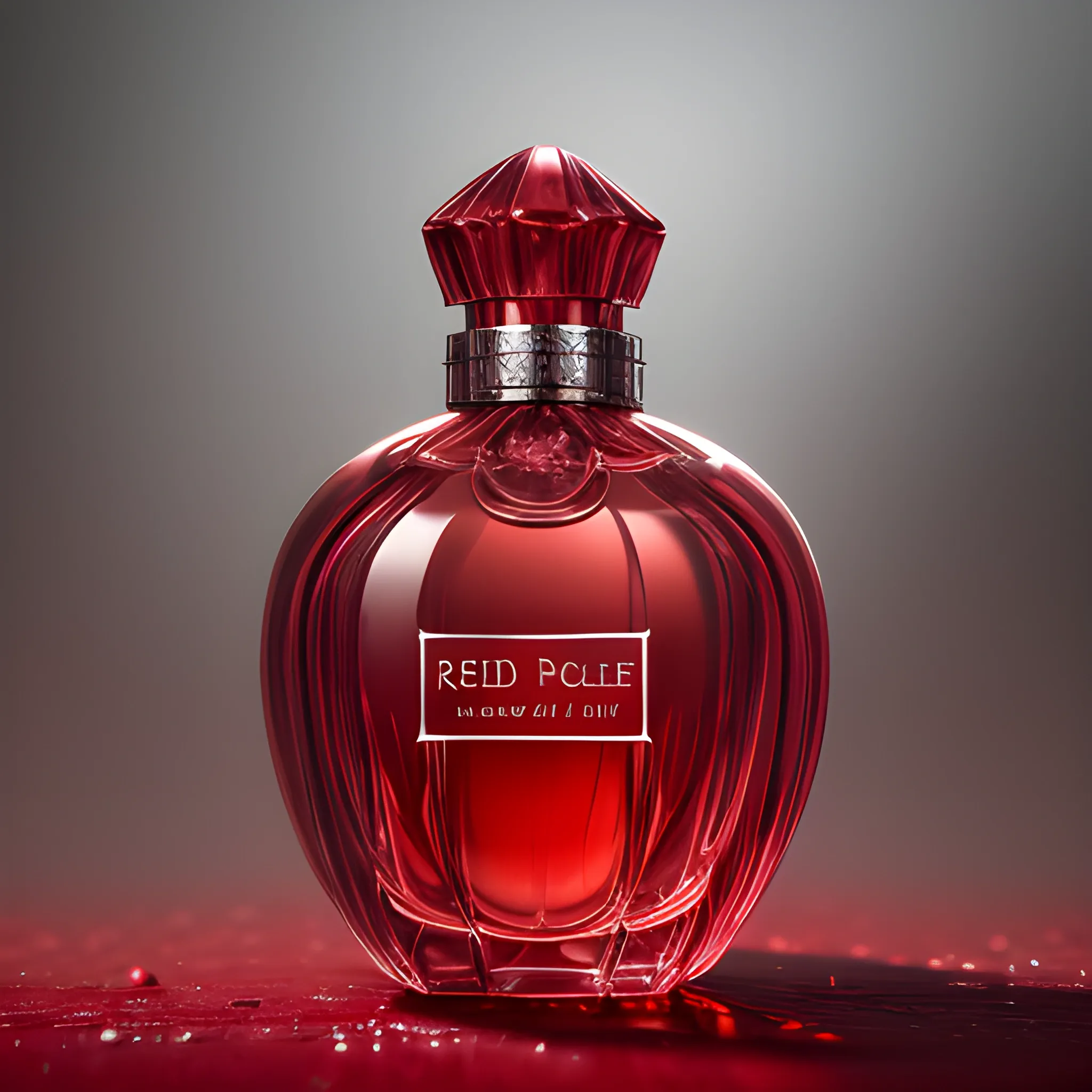 red perfume, scarlet perfume, red bottle, aggressive, angry face,  8k, high resolution, high quality, photorealistic, hyperrealistic, detailed, detailed matte painting, deep color, fantastical, intricate detail, splash screen, complementary colors, fantasy concept art, 8k resolution trending on Artstation Unreal Engine