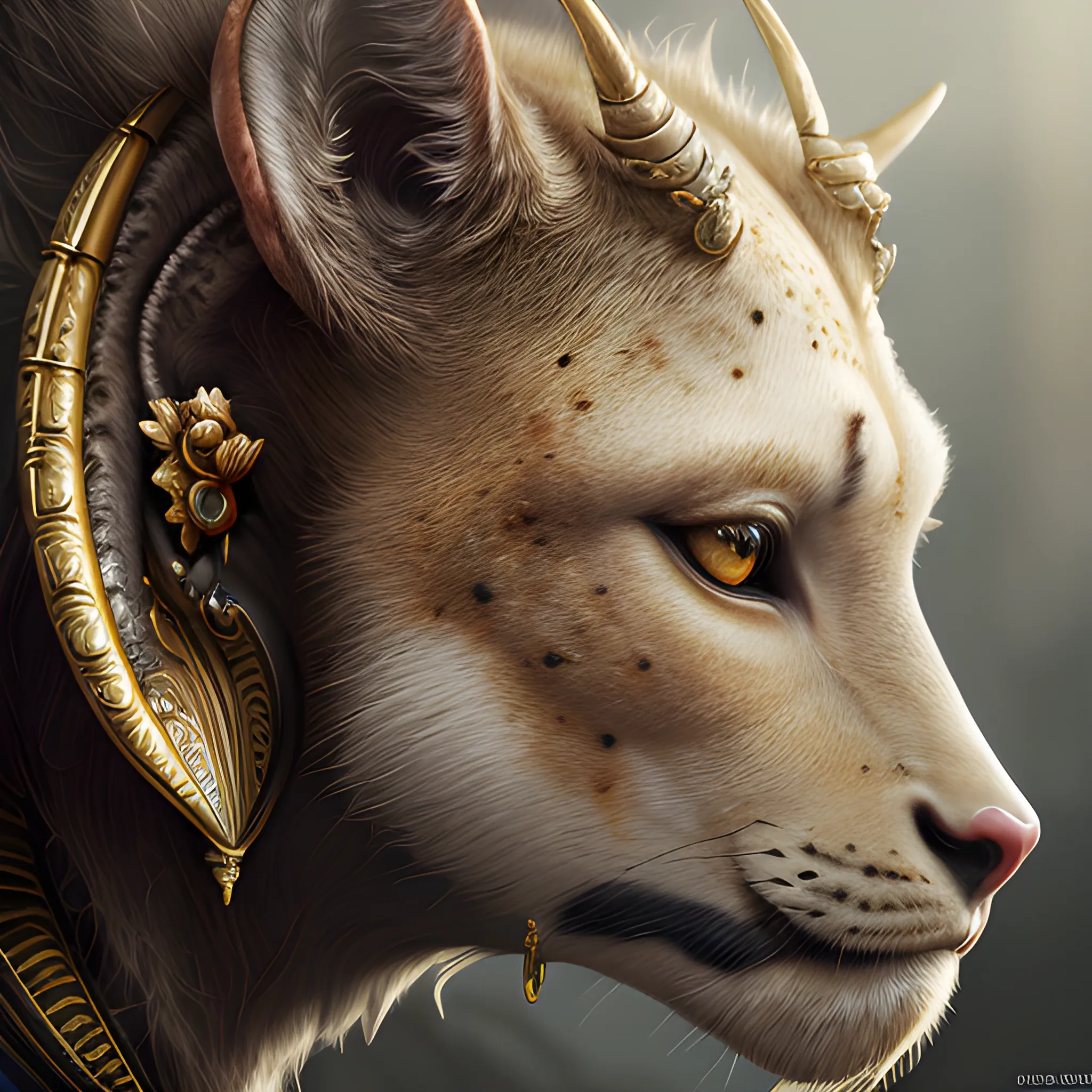 earing, earing with animal trophies, 8k, high resolution, high quality, photorealistic, hyperrealistic, detailed, detailed matte painting, deep color, fantastical, intricate detail, splash screen, complementary colors, fantasy concept art, 8k resolution trending on Artstation Unreal Engine