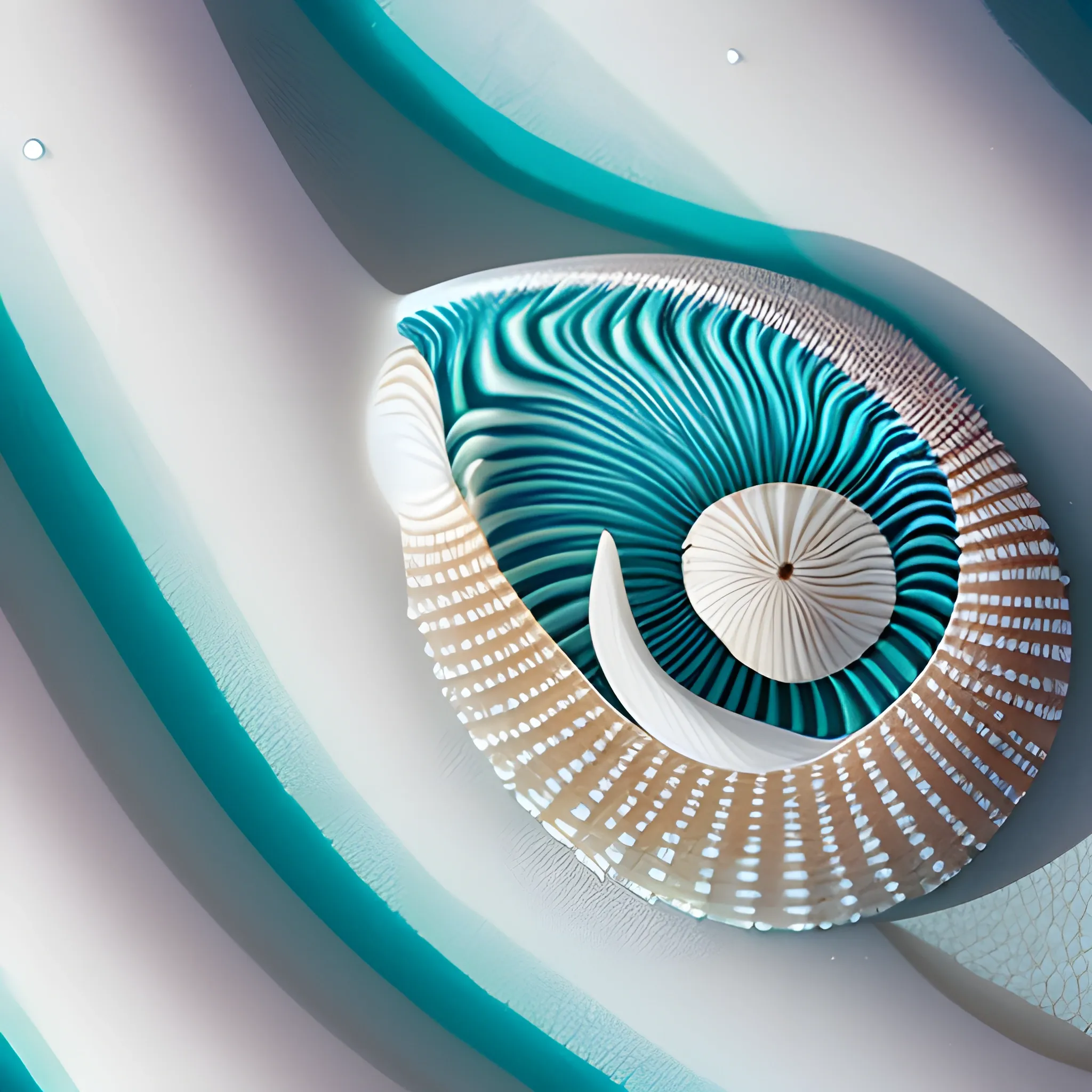 Line Art, close-up macro shots of unusual sea creatures among dazzling white sands and vivid shells on the seafloor using available light, in the style of art nouveau.